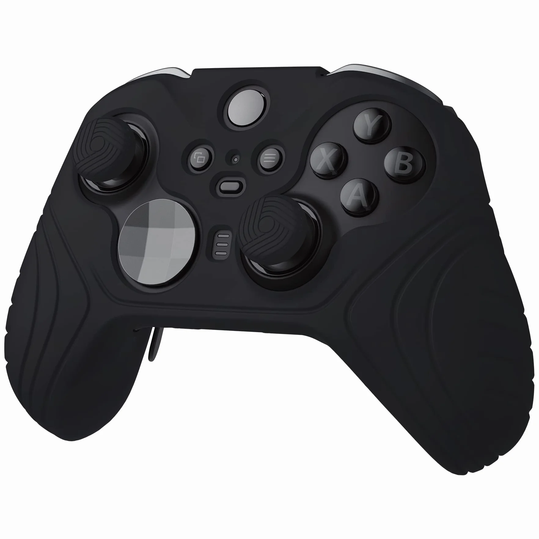 PlayVital Ochraniacze do Xbox Elite Series 2 Controller,Ergonomiczna Miękka Gumowa Osłona Skórki do Xbox Elite Series 2 z Nakładkami Joysticka-Czarny(Edycja Samuraja)