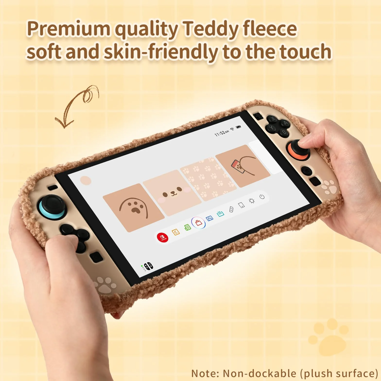 GeekShare Pluszowe etui kompatybilne z Switch 2 (2025), NS2 etui ochronne do konsoli Switch i kontrolera Grip Joy, pluszowy miś