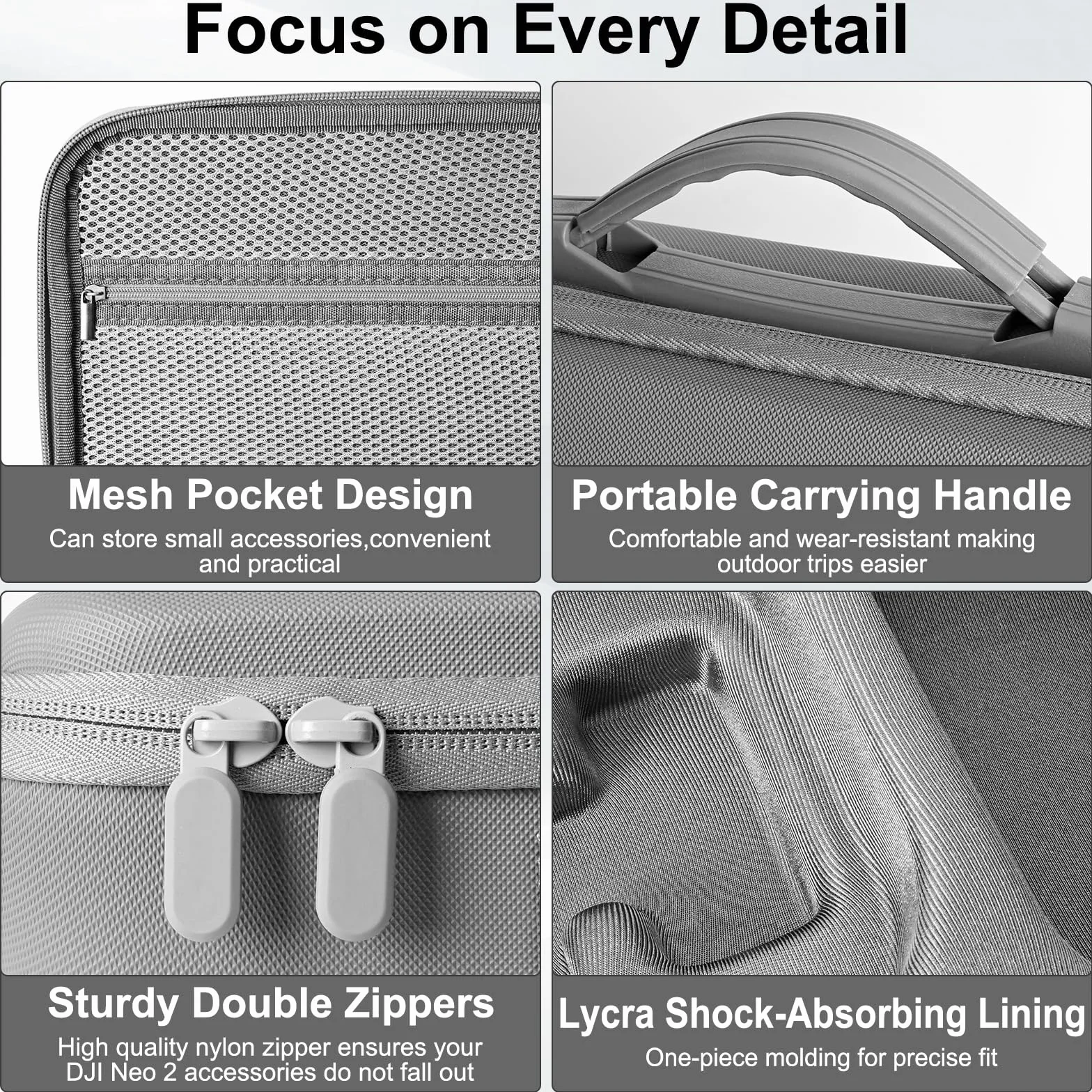 Torba do DJI Neo 2 Case, przenośna obudowa PU do DJI Neo 2 Fly More Combo, torba podróżna, torba podróżna do DJI RC-N3, z paskiem do noszenia