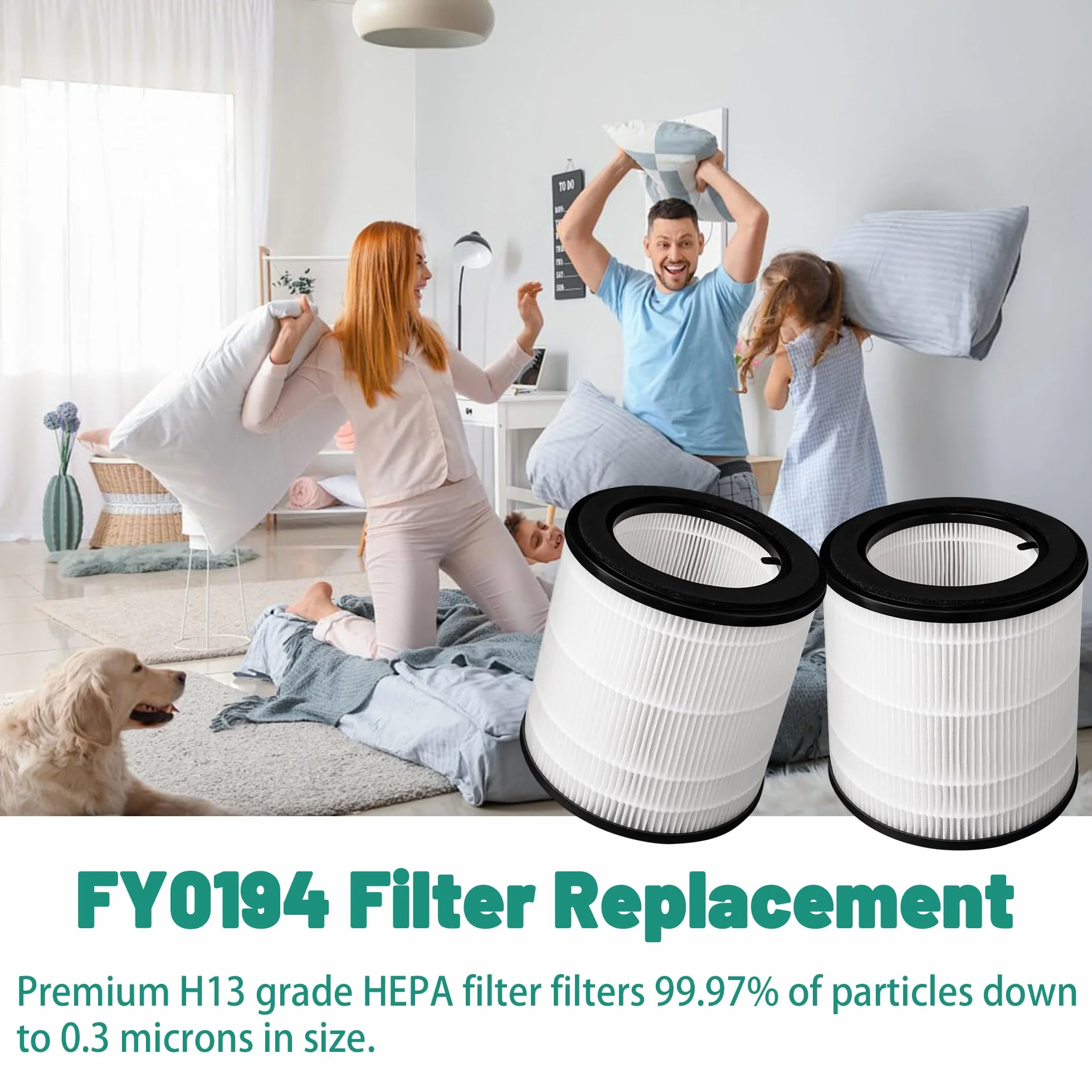 Filtry HEPA Zamienny Kompatybilny z Philips Serii 800 AC0820/10 AC0830/10 AC0819/10 2-Pak