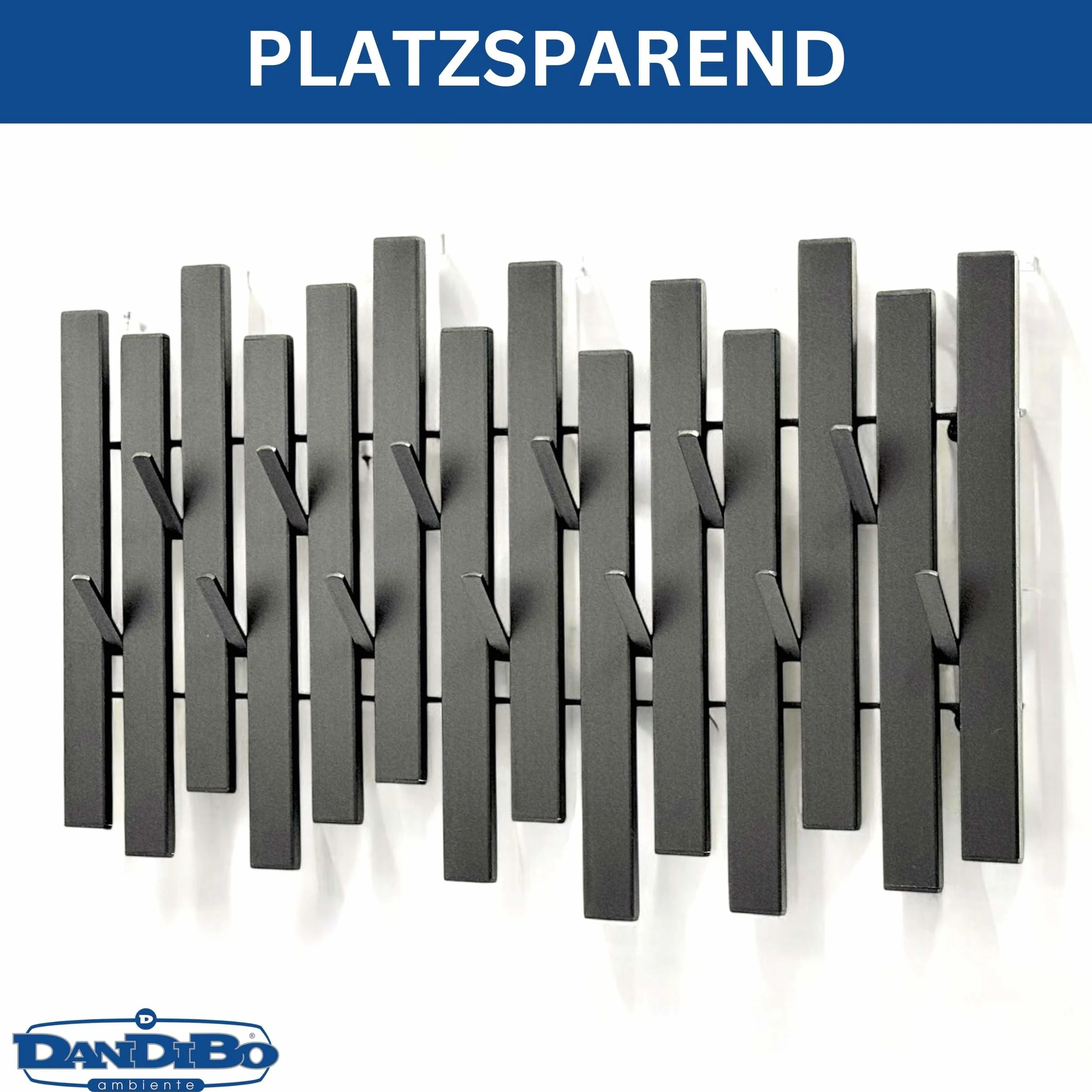 DanDiBo Wieszak ścienny Czarny Metal 96637 Szafa ścienna z hakami