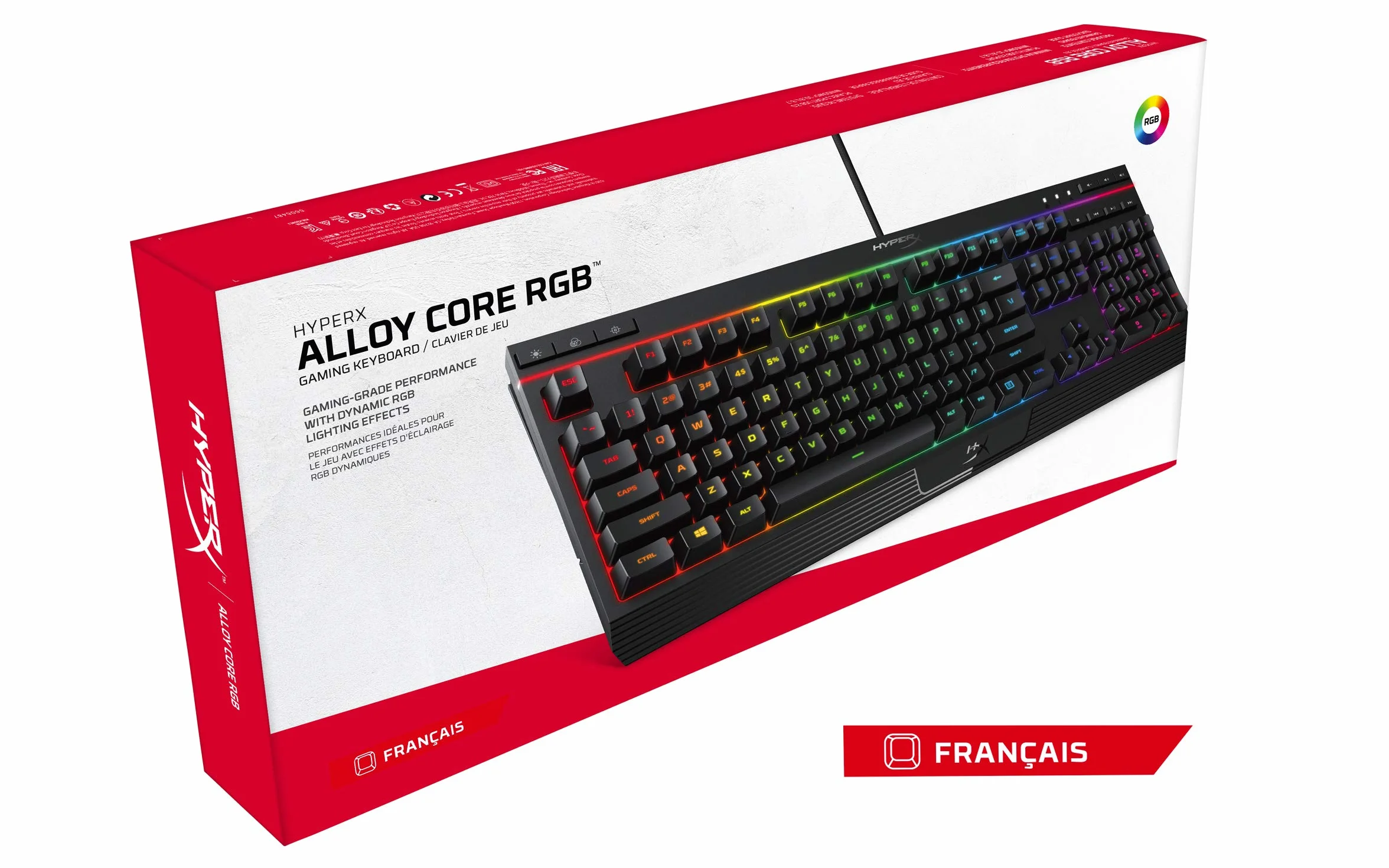 PerIPHERIQUE Gaming Hyperx stop Core RGB Membran.