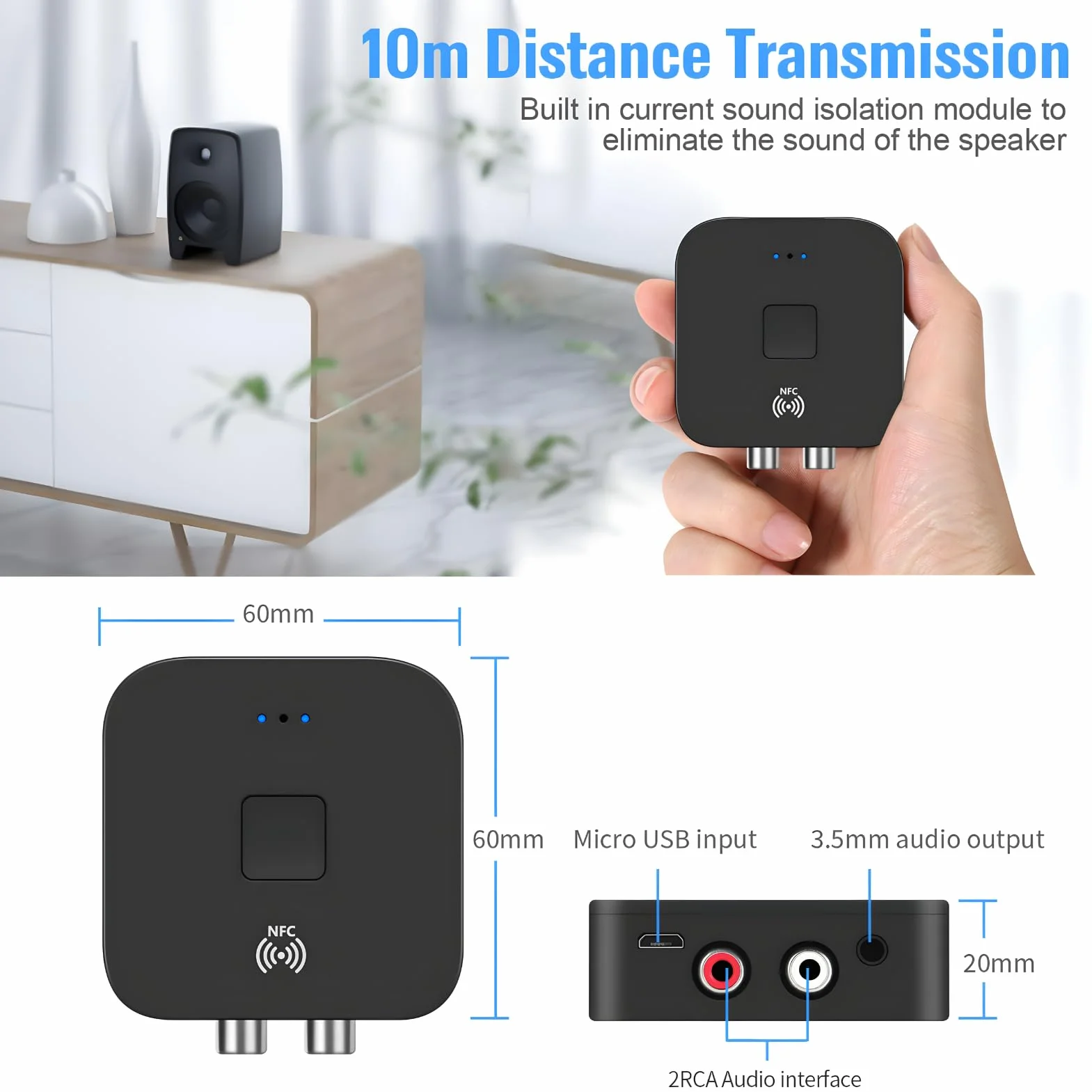bluetooths 5.0 Adapter audios 3,5 Mm Odbiorca Systemu Stereo Aux Audioadapter Odbiornik dla Wzmacniacza Głośników Samochodowych Telewizji