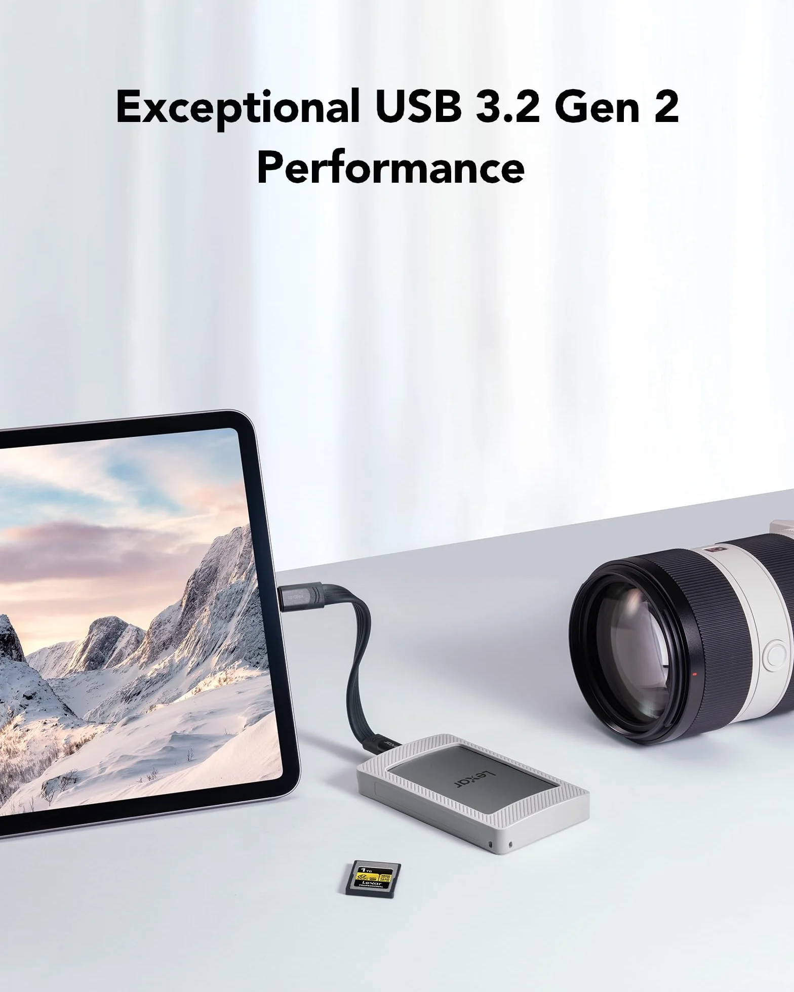 Lexar Dysk SSD ES4 Portable z zestawem magnetycznym 1TB, zewnętrzny dysk SSD USB 3.2 Gen2 1050 MB/s odczytu i 1000 MB/s zapisu, kompatybilny z iPhone 15/16, PC i Mac, laptopami typu C, tabletami, PS5