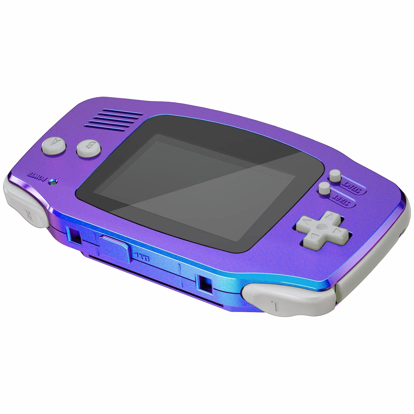 Zmodernizowana obudowa eXtremeRate Chameleon fioletowo-niebieska z pełnym zestawem przycisków do Gameboy Advance GBA – kompatybilna z ekranem IPS i LCD, bez konsoli i ekranu IPS