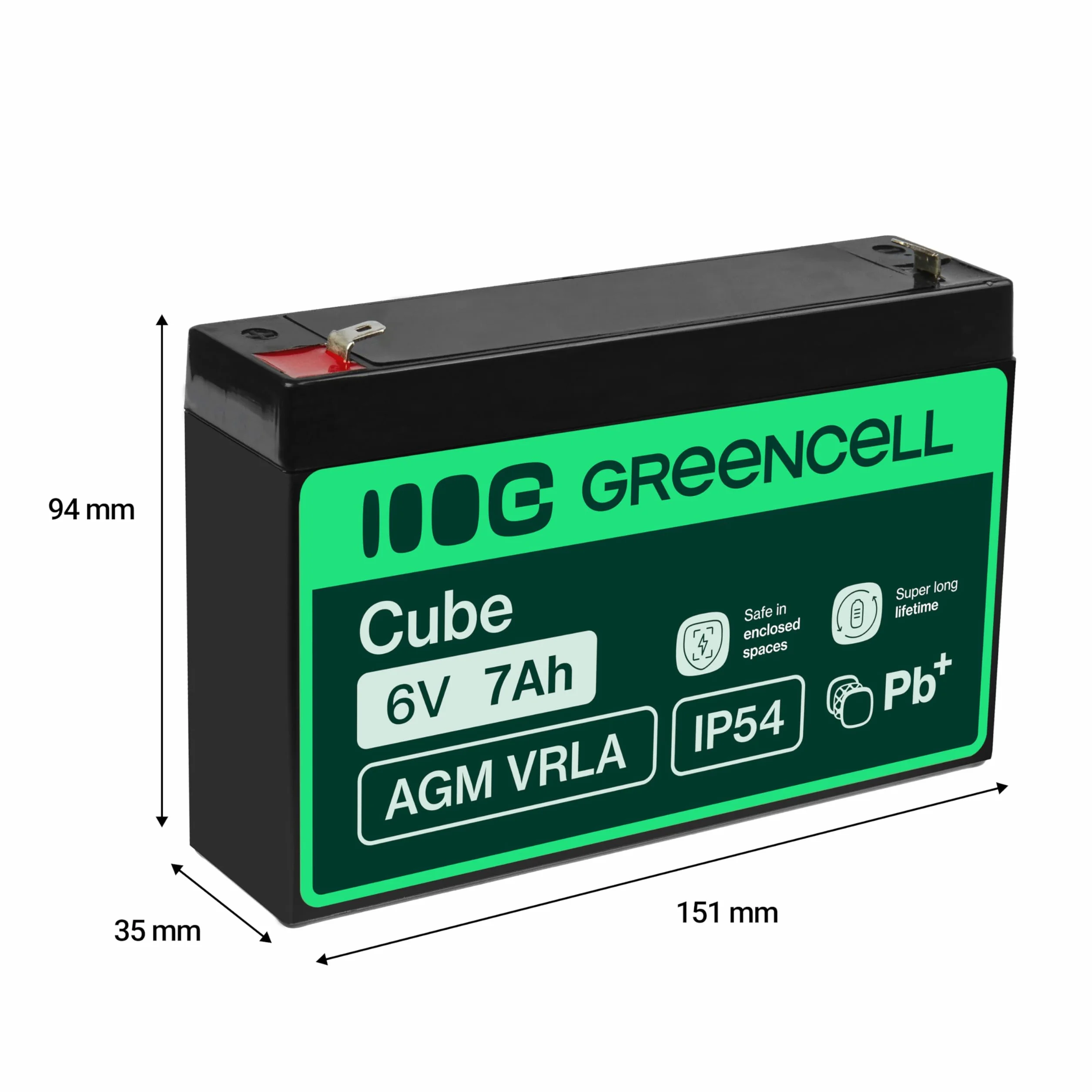 Green Cell Akumulator AGM VRLA 6V 7Ah - Bezobsługowy szczelny akumulator do systemów alarmowych, UPS i urządzeń elektronicznych - Wysoka trwałość i niezawodna wydajność