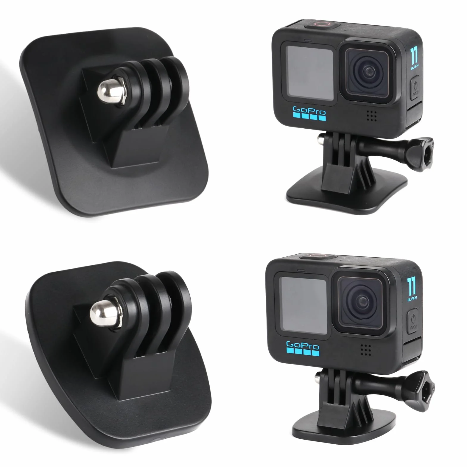 HSU Uchwyt samoprzylepny do GoPro, uchwyty na kask z podkładkami samoprzylepnymi 3M do kamer sportowych Hero 12/11/10/9/8/7/6/5/4/3