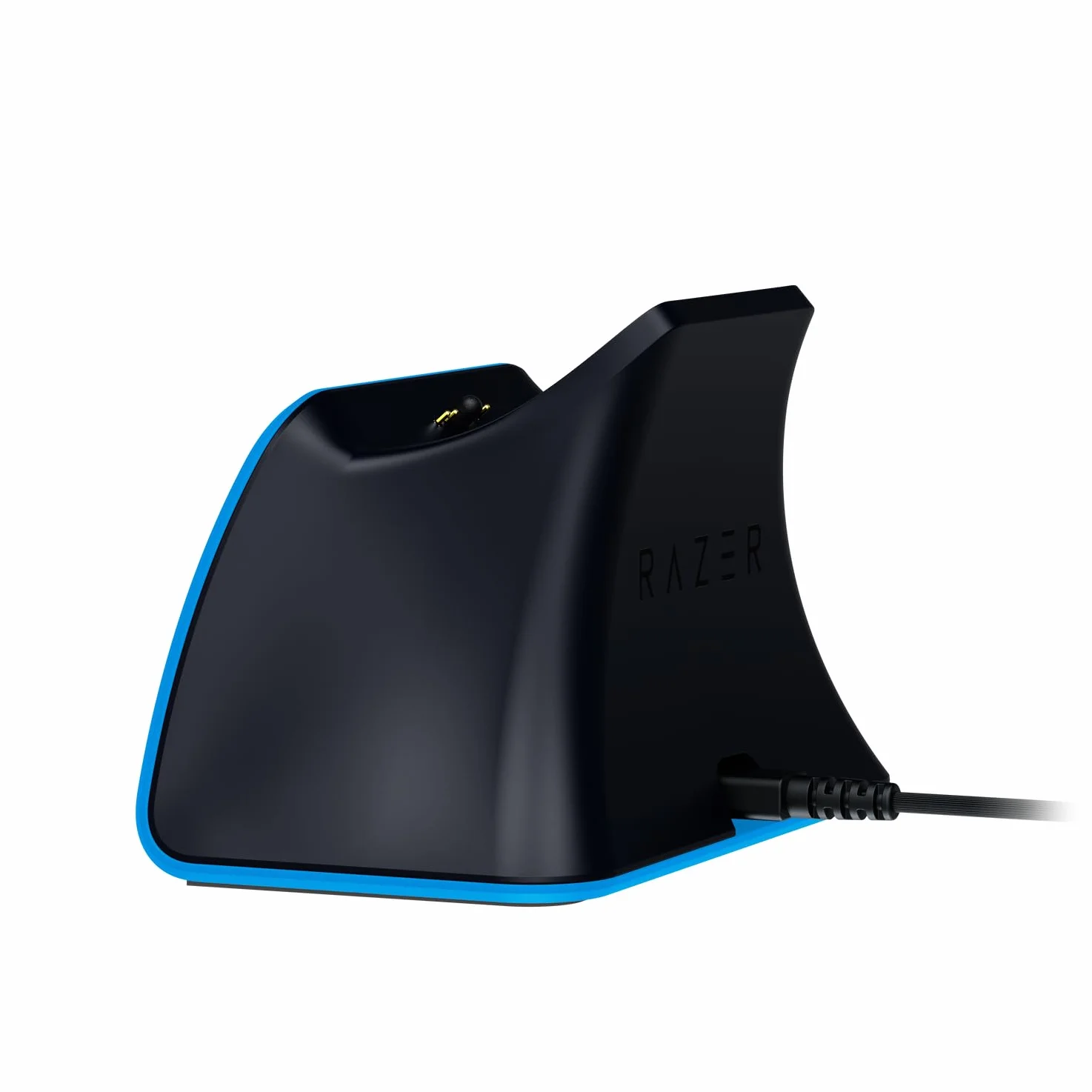 Razer Stacja do szybkiego ładowania – stacja szybkiego ładowania do kontrolera PS5 (szybkie ładowanie, zakrzywiona konstrukcja obudowy, obsługa jedną ręką, ładowanie przez USB), niebieska