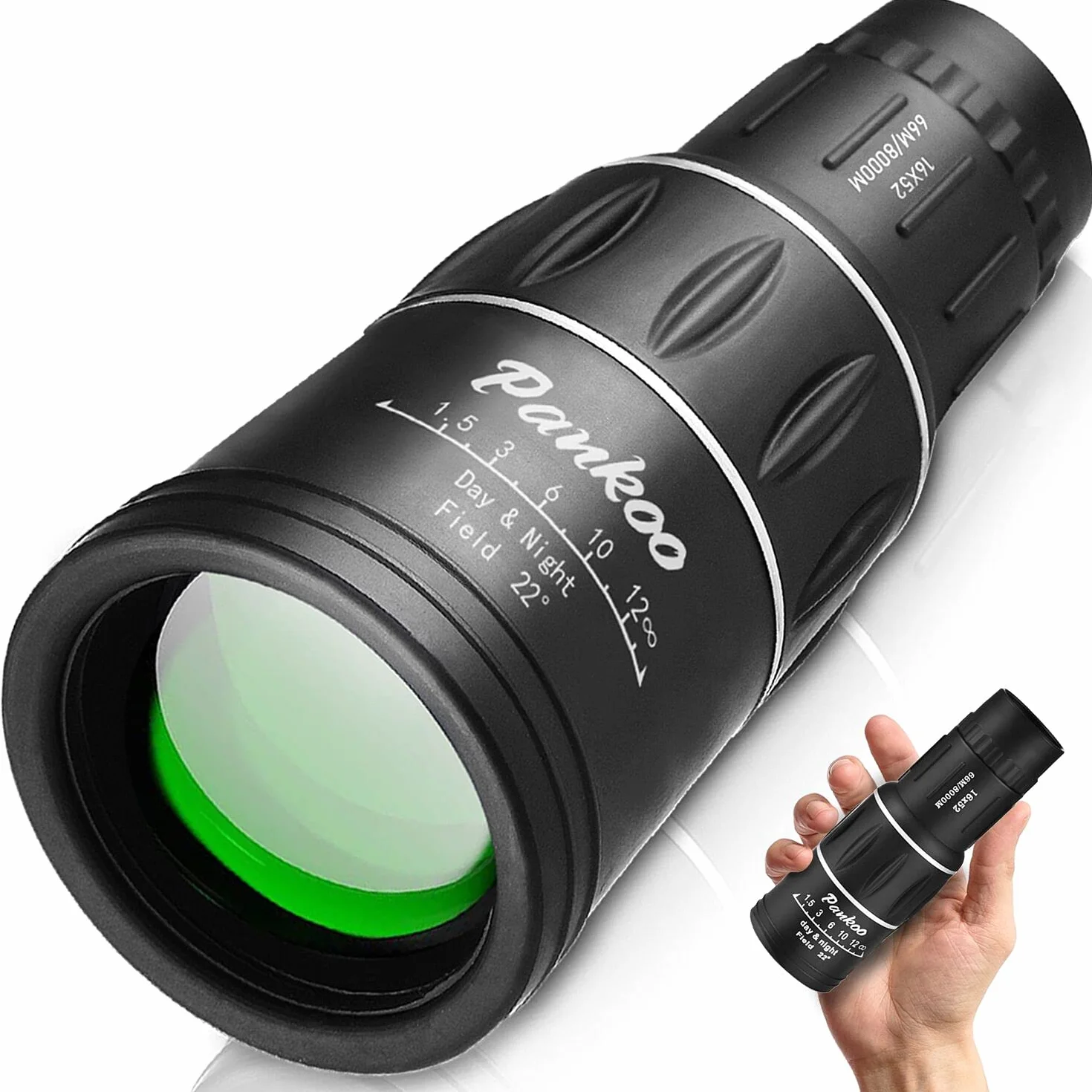 16X52 Monocular Telescope High Powered for Adults, 2023 Power Prism Compact Monoculars for Adults,HD Monocular Scope for Gifts, Outdoor Activity,Bird Watching,Hiking,Concert,Travelling