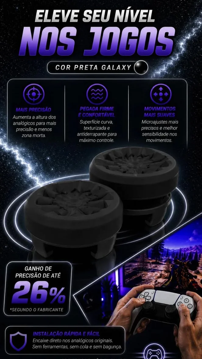 KontrolFreek FPS Freek Galaxy White do Playstation 4 (PS4) i Playstation 5 (PS5), Performance Thumbsticks | 1 wysoki stan, 1 średni stan, biały