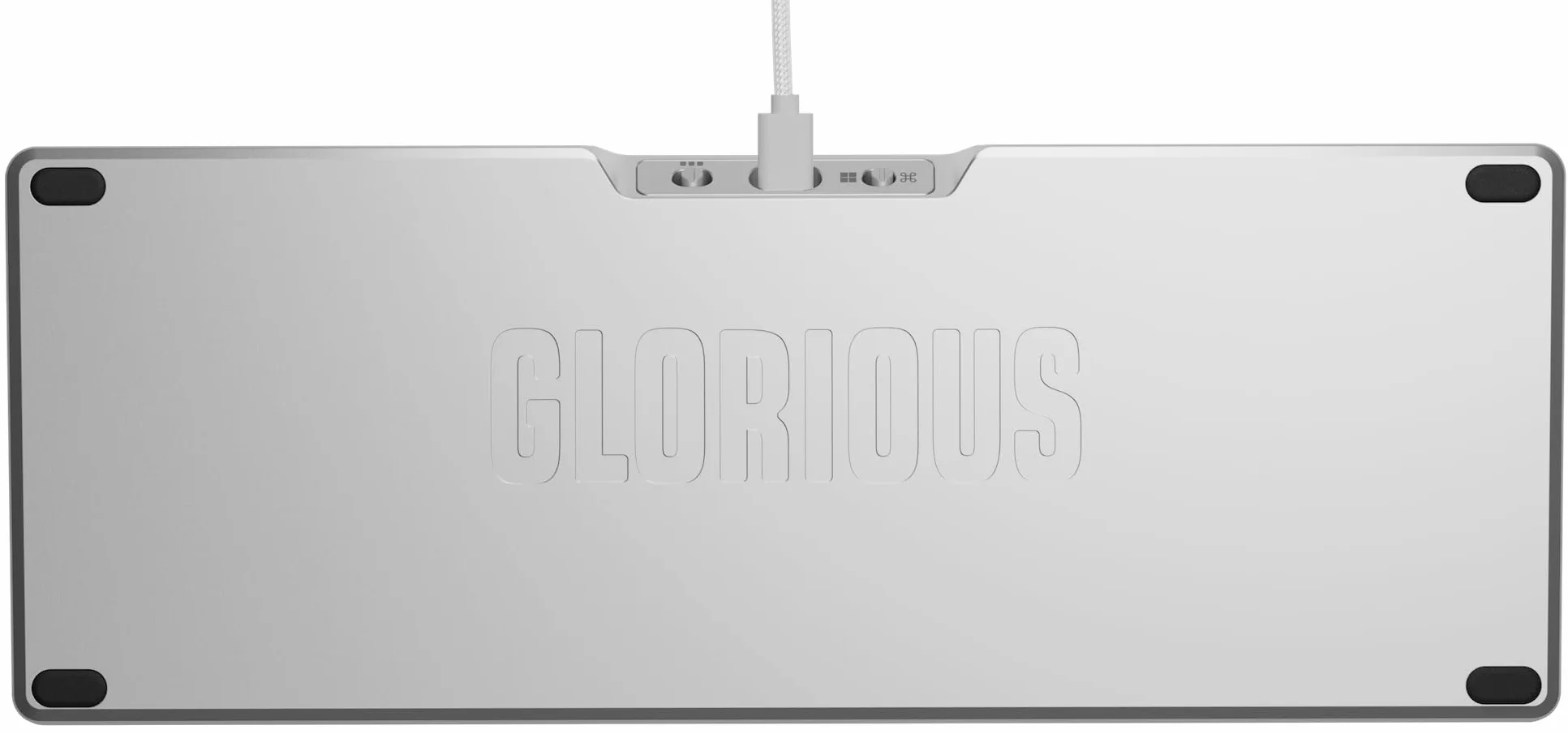 Glorious Gaming GMMK 3 PRO: klawiatura mechaniczna, compact 65%, aluminiowa obudowa i system uszczelek, przełączniki MX z hot swap, pianka dźwiękochłonna, amerykański QWERTY - Srebrna