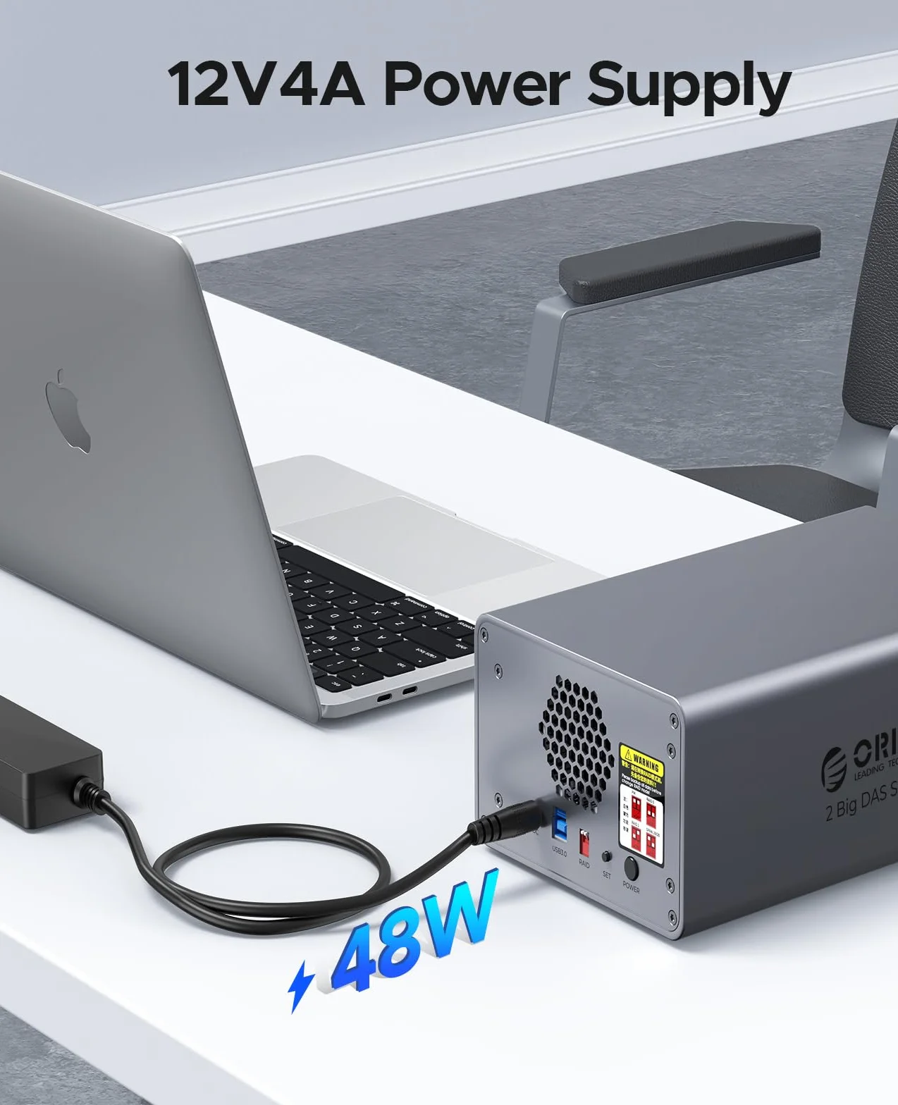 ORICO Aluminiowa obudowa dysków twardych RAID na 2 dyski twarde, stacja dokująca USB 3.0 HDD do 3,5 cala HDD do 2 x 22 TB, obsługuje RAID 0/1 (9828RU3)