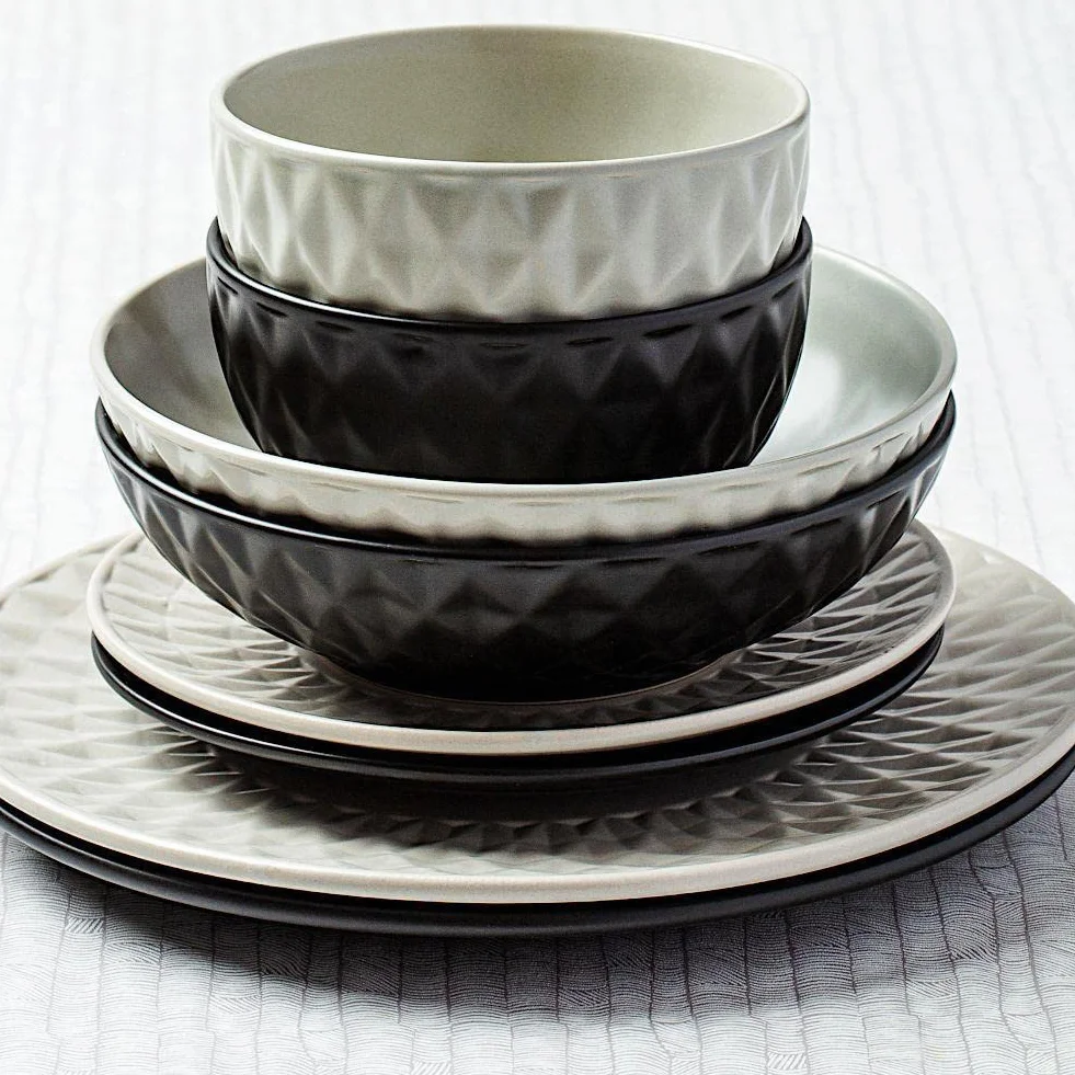 NAVA SOHO Classic ceramiczny talerz do zupy, talerz głęboki, czarny do serwowania obiadu, zupy, 20 cm, 1 l