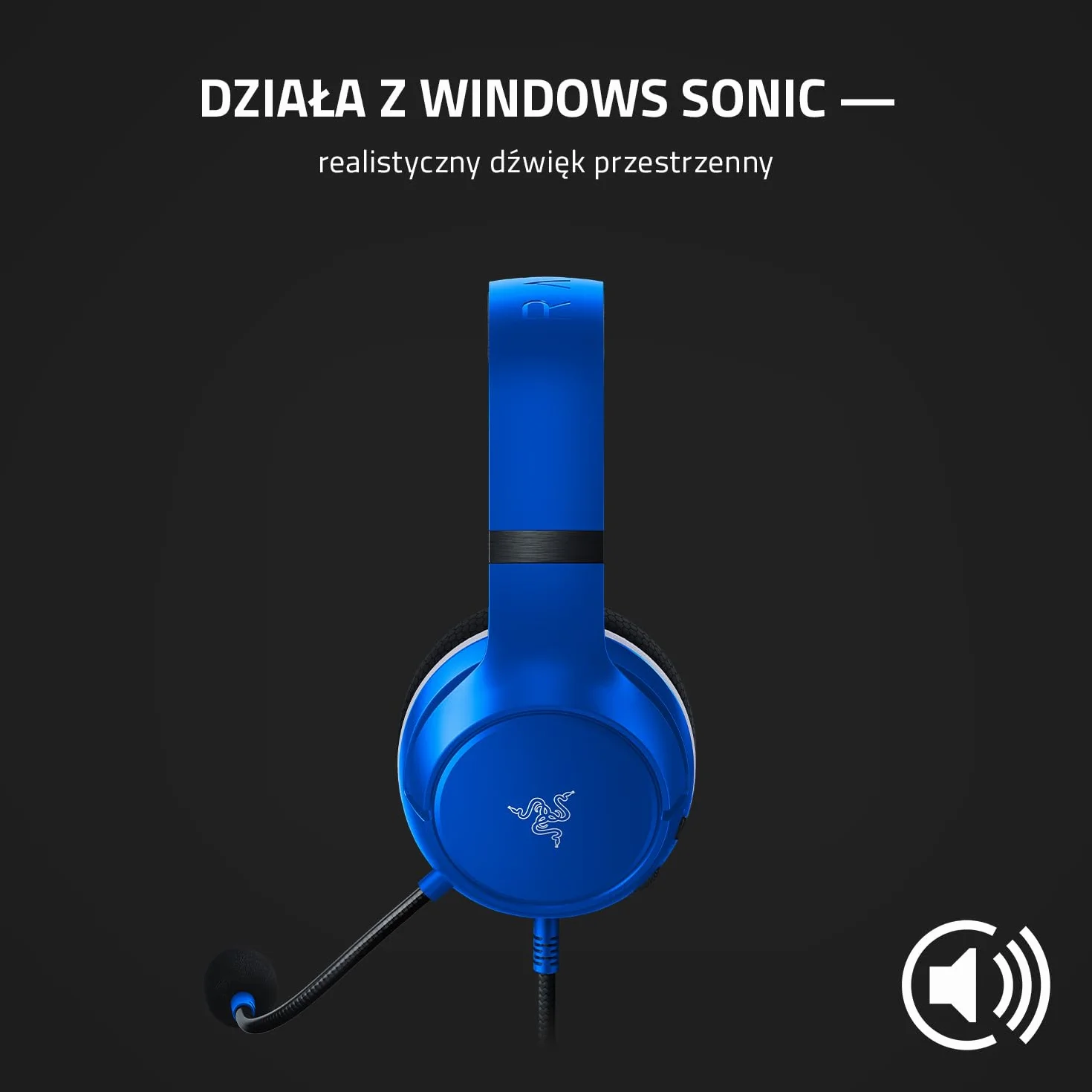 Razer Kaira X Xbox - przewodowy zestaw słuchawkowy dla Xbox Series X|S (50 mm przetworniki TriForce, mikrofon kardioidalny HyperClear, PC, Mac, Nintendo Switch i urządzeń mobilnych) niebieski