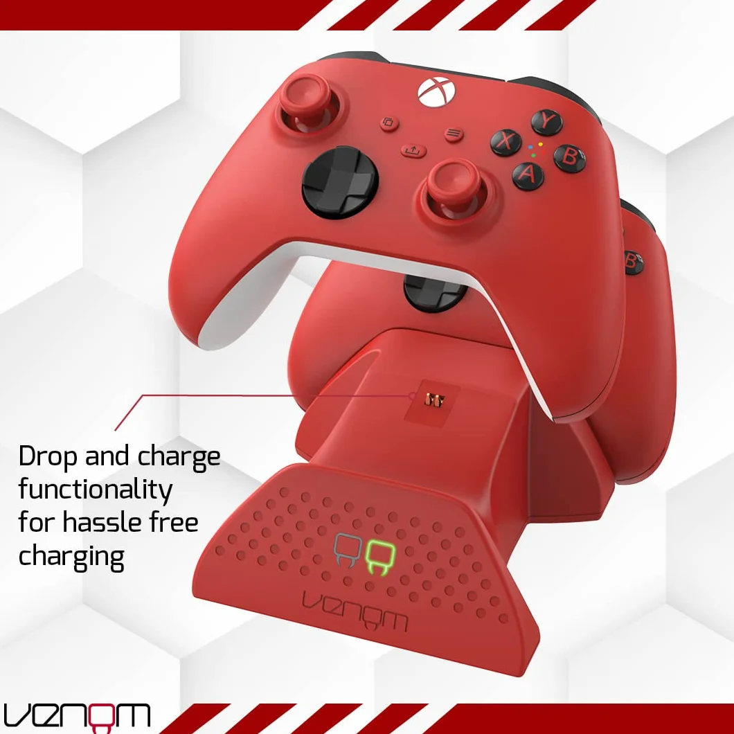 Venom Podwójna stacja ładująca z 2 akumulatorami Pulse Red Xbox Series X S Xbox One