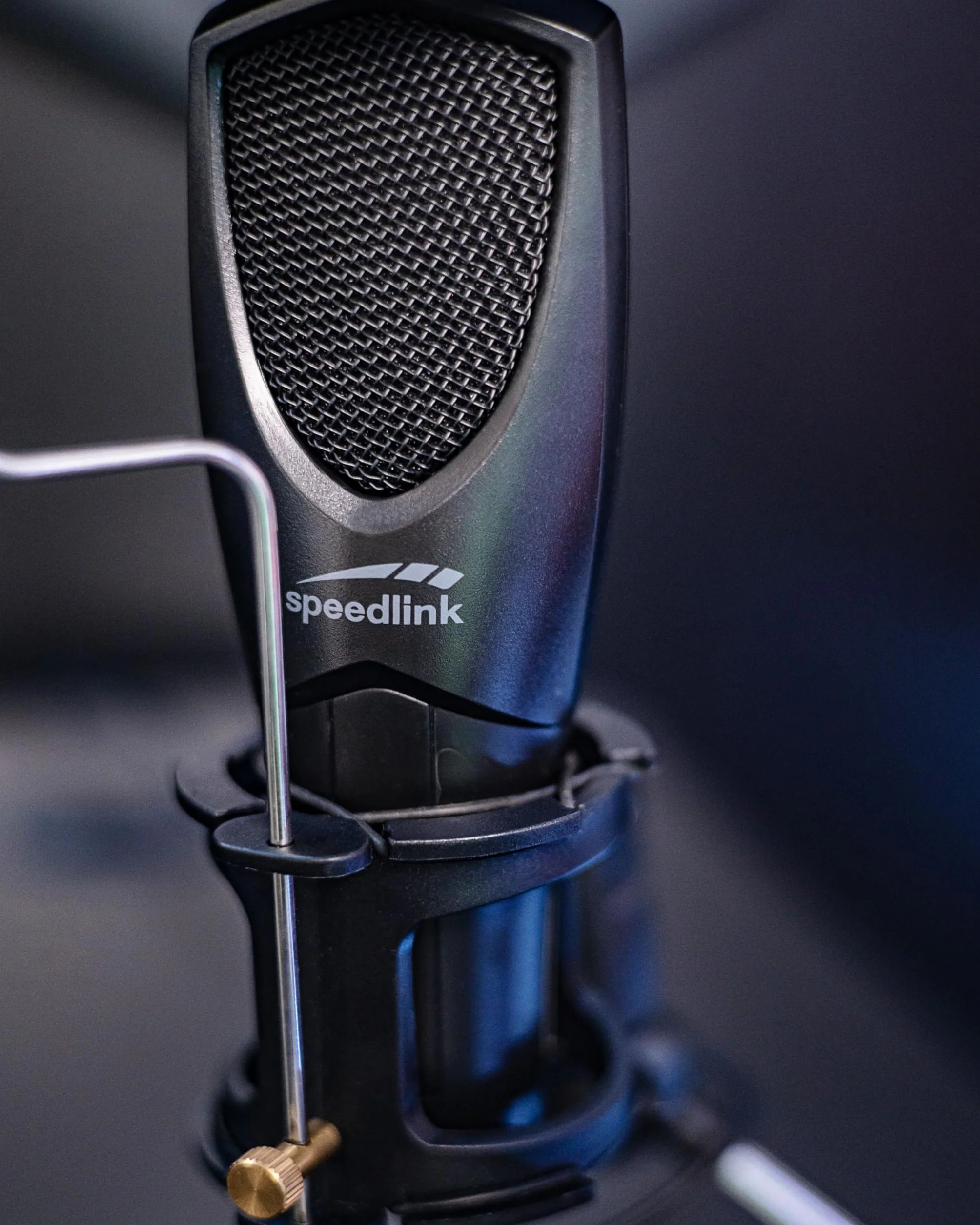 Speedlink AUDIS Desktop Streaming Microphone – mikrofon strumieniowy ze stojakiem i filtrem pop – Plug & Play, czarny