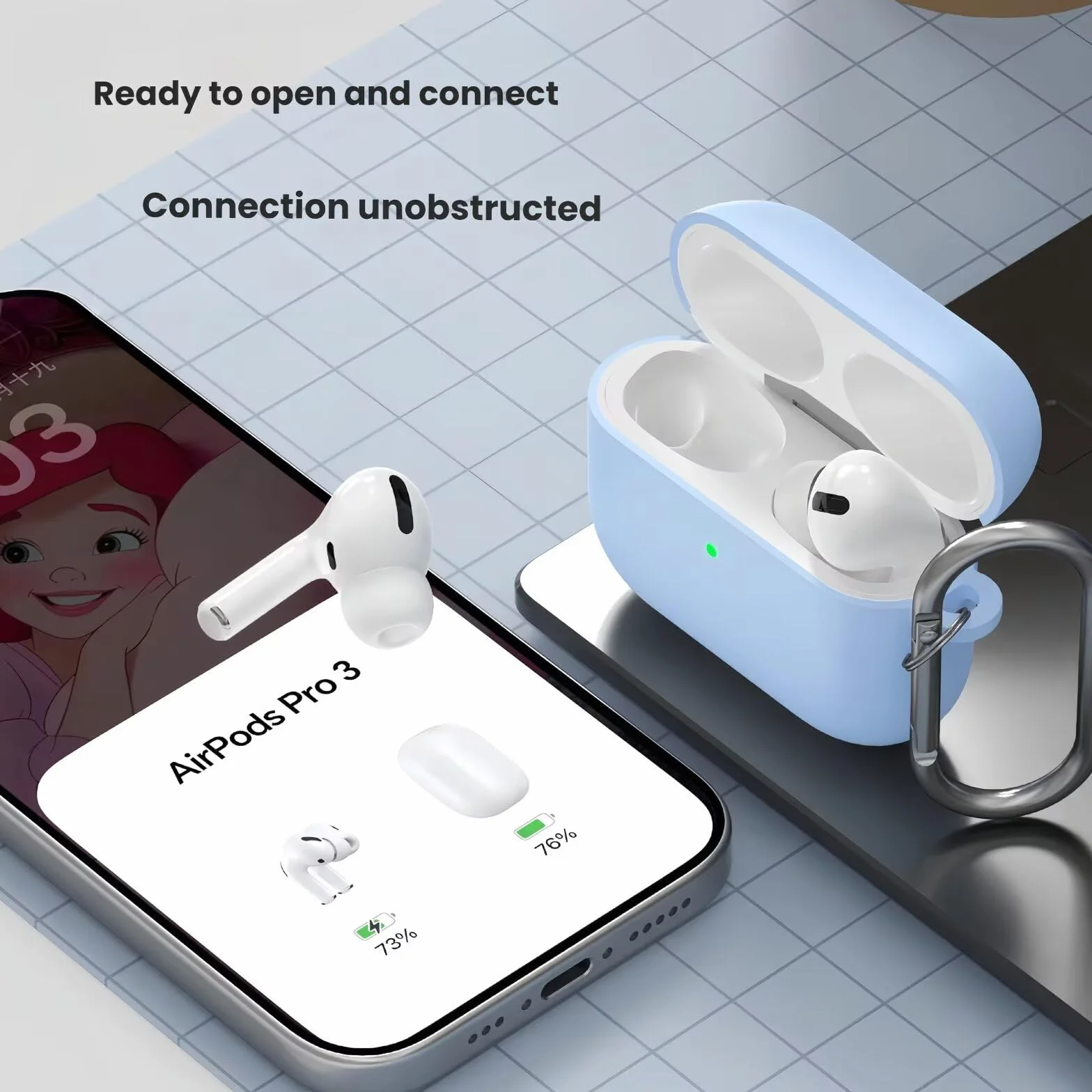 FTRONGRT Etui kompatybilne z AirPods Pro 3, miękki silikon, odporne na zarysowania, czarne
