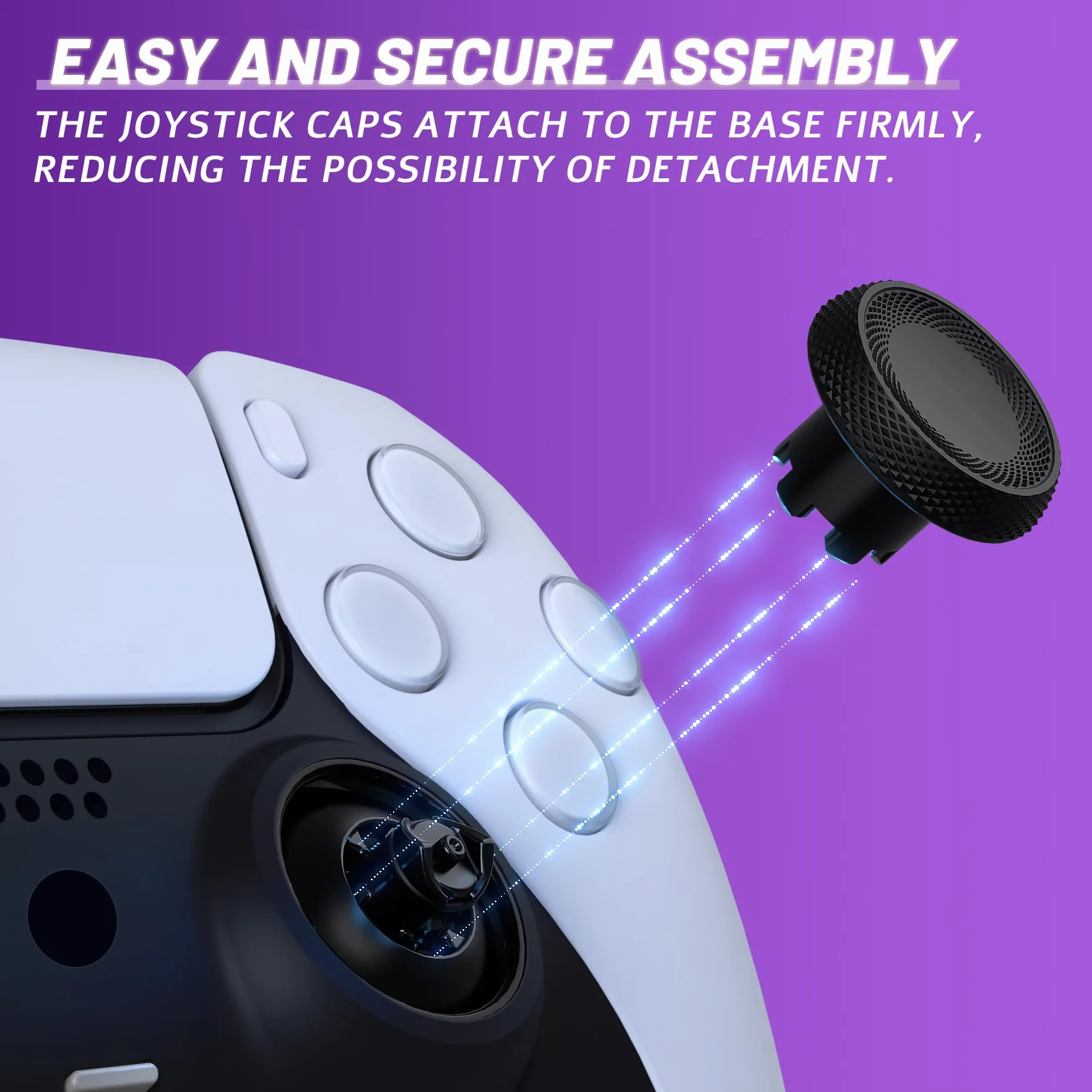 eXtremeRate ThumbsGear V3 Wymienne ergonomiczne pałeczki do kontrolera PS5, zamienne analogowe kciuki do kontrolera PS4, 4 wypukłe i wklęsłe joysticki z regulacją wysokości, czarne