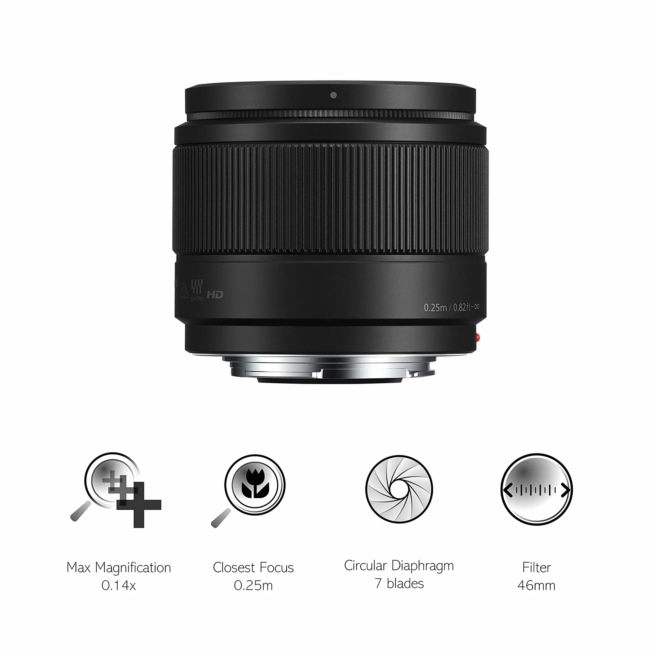 Panasonic H-H025 LUMIX G stałoogniskowy obiektyw standardowy (ogniskowa 25/50mm (odpowiednik dla kliszy 35 mm), F1.7, filtr φ46mm/1.8", micro 4/3), czarny