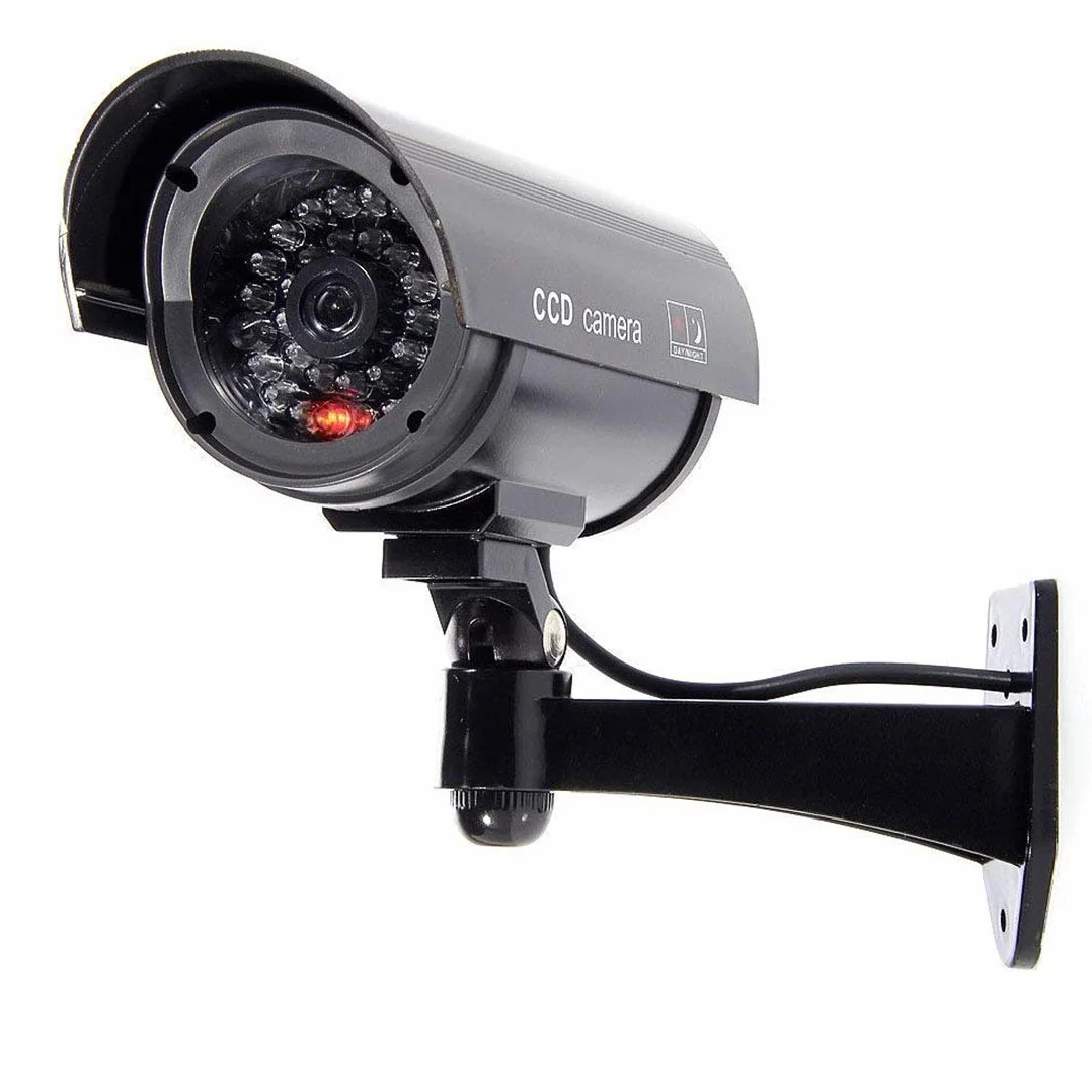 BG Outdoor Indoor Fake Dummy Imitacja CCTV Security Camera W/migające światło migające światło kształt czarny