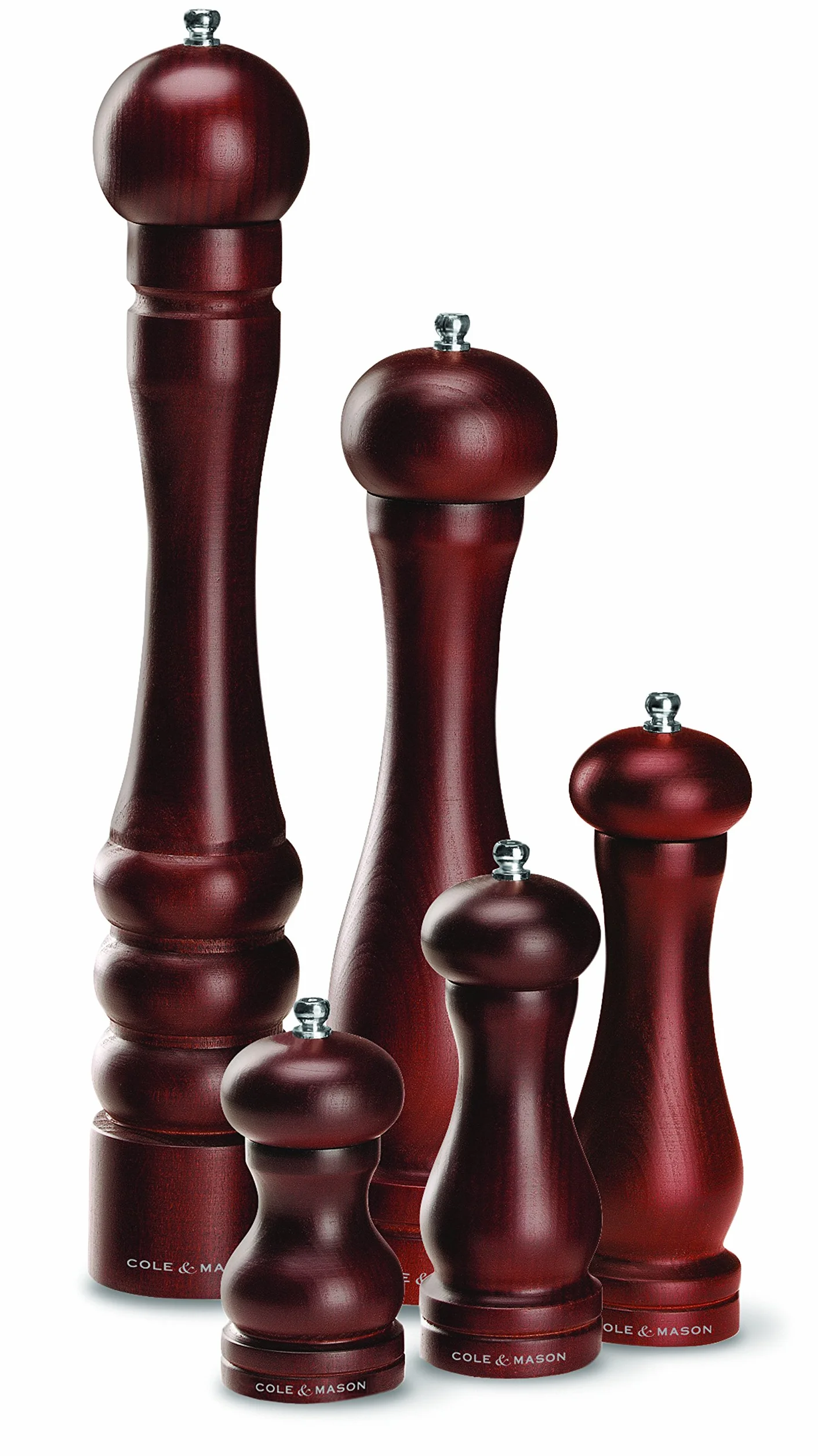 Cole & Mason HB0645P Młynek do soli leśnej kapstanu, Precision+ drewniany, bejcowany, 165 mm, pojedynczy, w zestawie 1 x młynek do soli