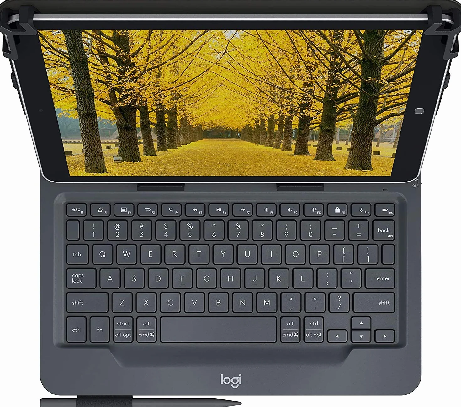 Logitech Uniwersalne etui na tablet Folio z bezprzewodową klawiaturą, Bluetooth, 2 lata pracy baterii, do tabletów 9-10 cali, Apple, Android i Windows-OS, włoski układ QWERTY - czarne