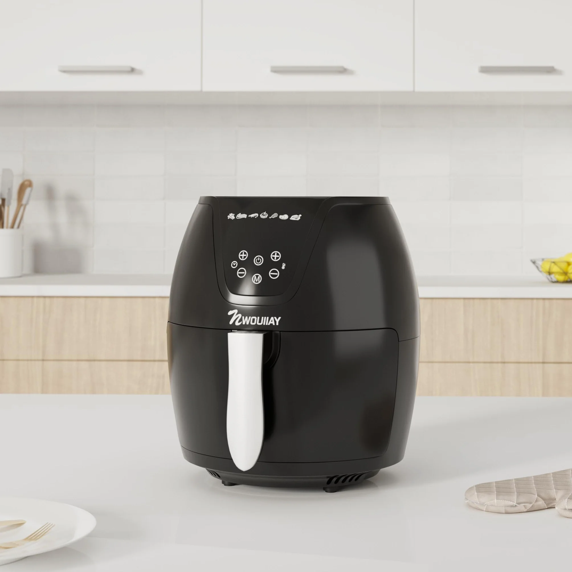 Frytownica na gorące powietrze 1800 W, cyfrowy ekran dotykowy LED, 5,5 l, 7 programów