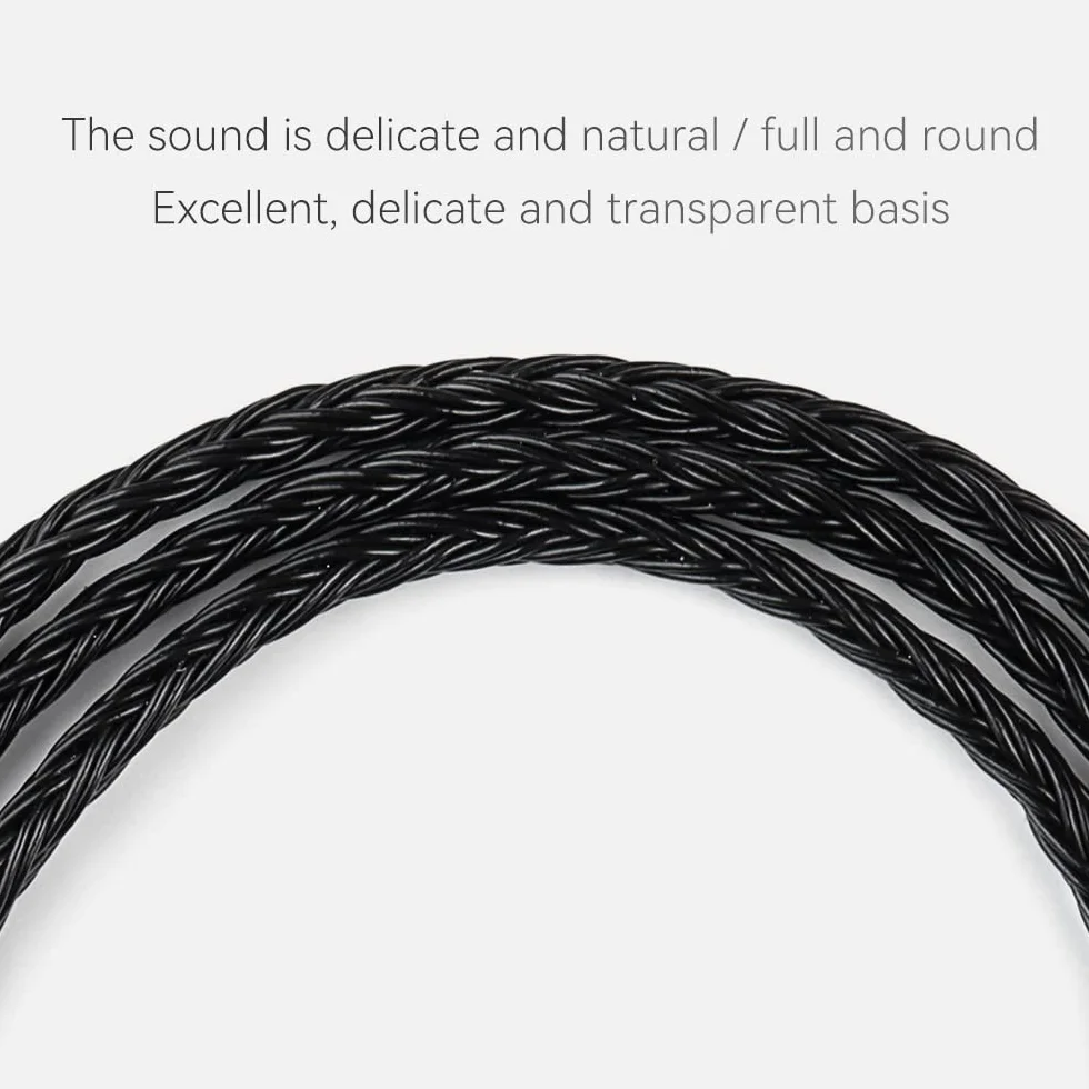 LINSOUL QKZ Q1 MAX 16-Stand 352 Cores Silver-Plated HiFi Earphones Upgrade Cable with Interchangeable 2.5mm/3.5mm/4.4mm Plug Replacement Cable for Audiofile (czarny, typ S)