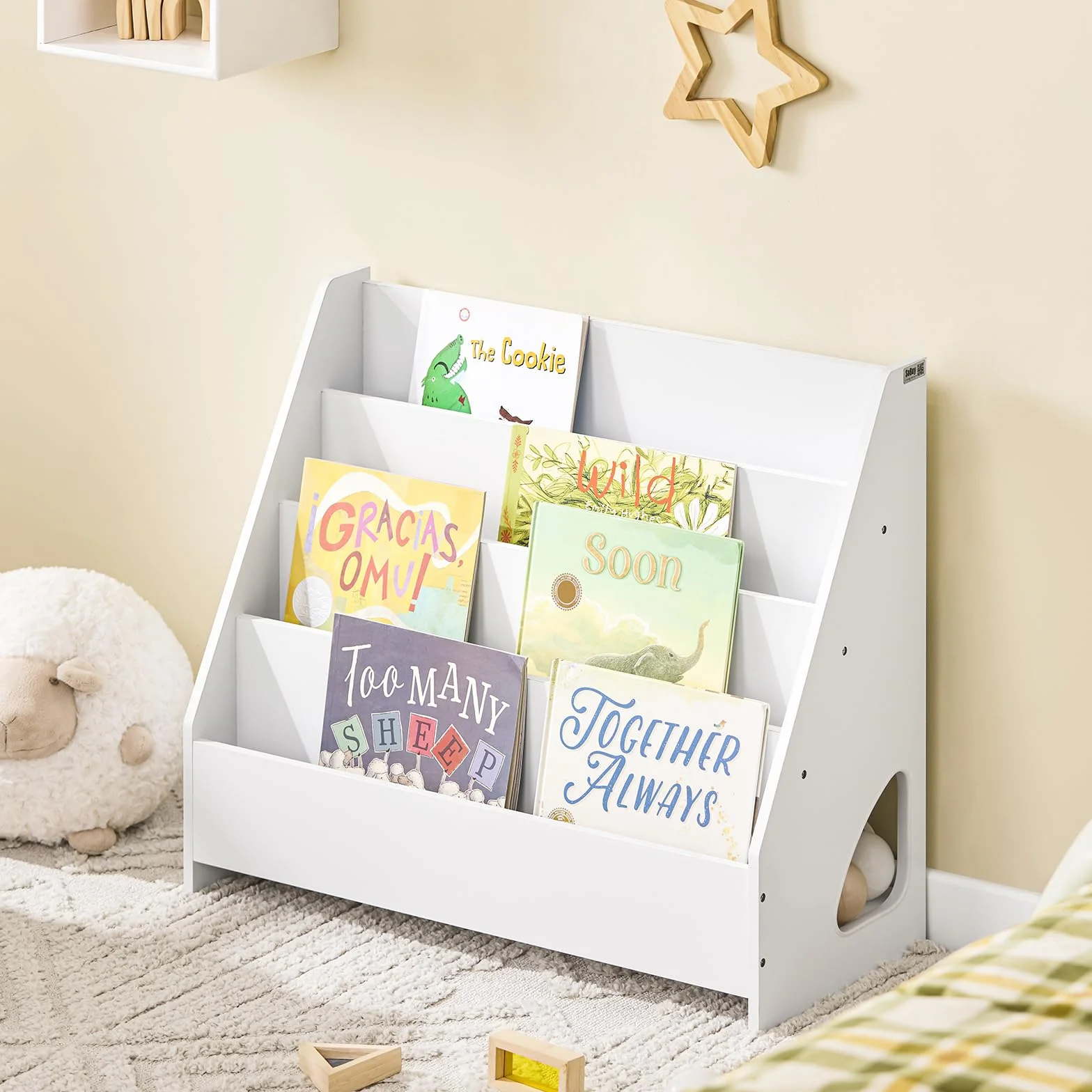 SoBuy KMB32-K-W regał na książki dla dzieci biały 70x60x30 cm