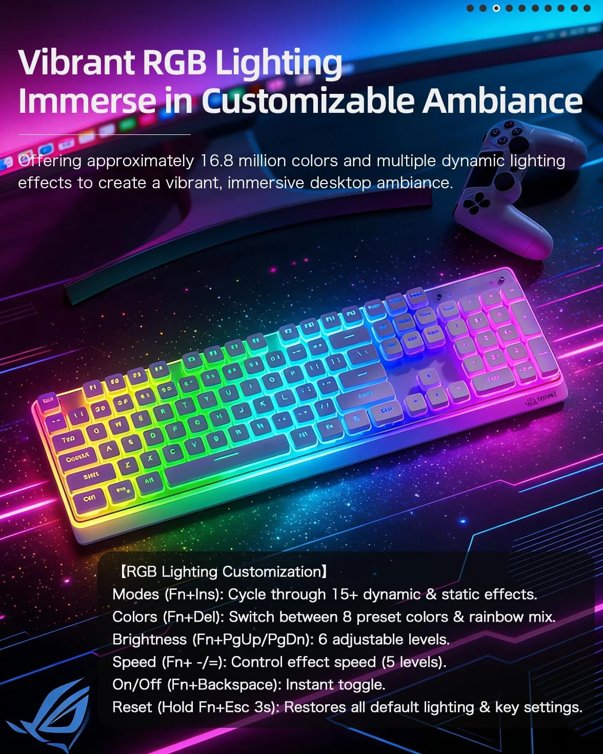 ZIYOU LANG x FREEWOLF M104 Wireless Keyboard, Triple Mode 75% Gaming Office Keyboard with RGB Backlit, 4000mAh Rechargeable, Compatible with Windows/Mac