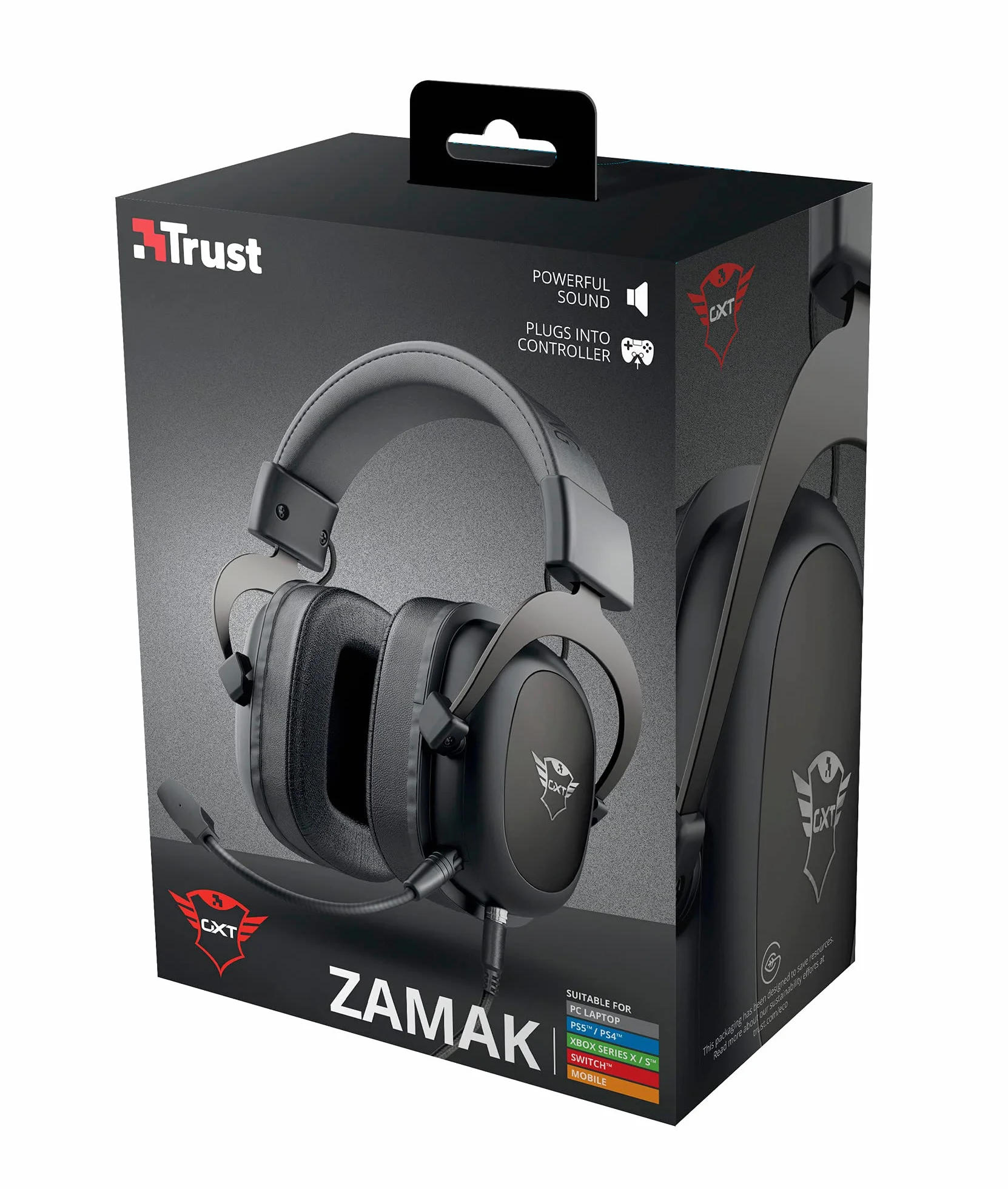 Trust Gaming Headset GXT 414 mit Mikrofon für PS4, PS5, PC, Nintendo Switch, Xbox Series X, Xbox One - Zamak Kabelgebundene Gaming-Kopfhörer mit Einstellbarer Kopfbügel - Schwarz