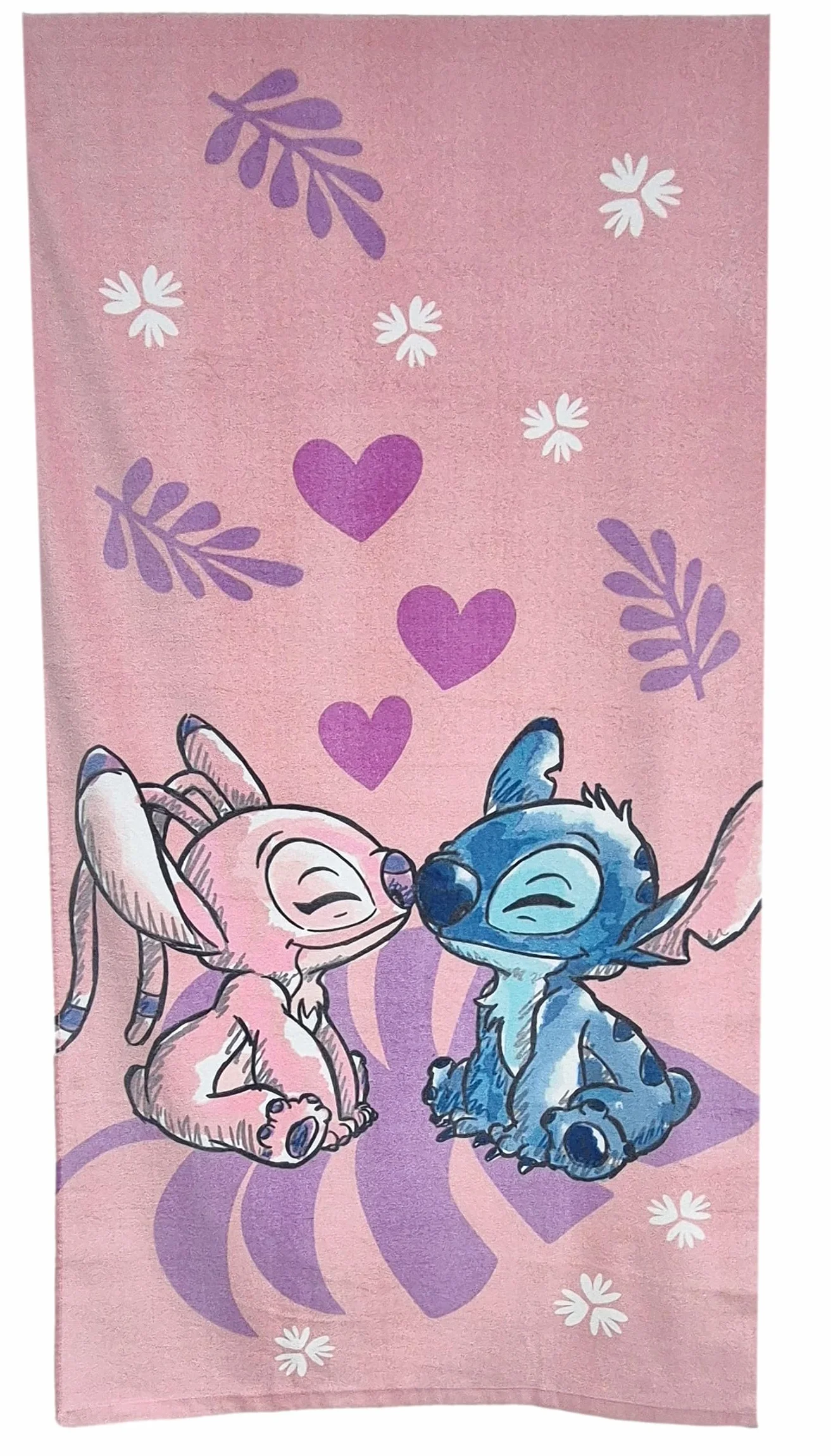 Theonoi Disney Lilo und Stitch dziecięcy ręcznik kąpielowy, ręcznik plażowy, 70 x 140 cm, 100% bawełna, dla dziewczynek – standard Öko-Tex