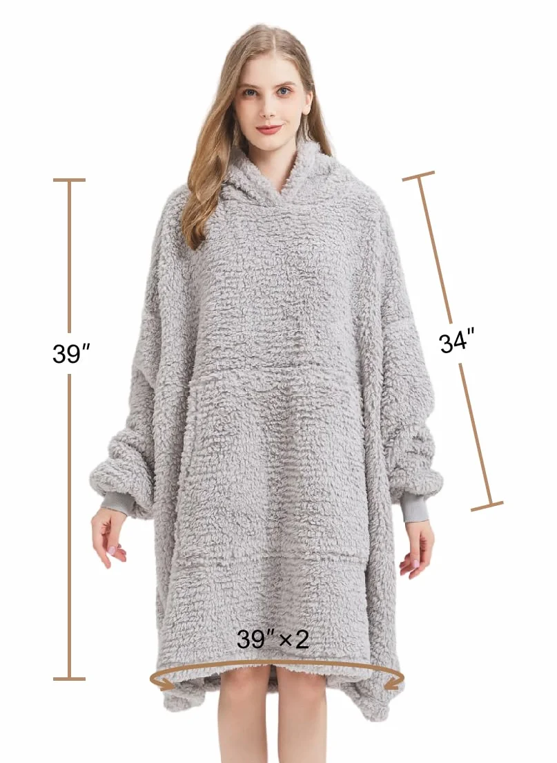 Koc do noszenia Sherpa bluza oversize dla dorosłych