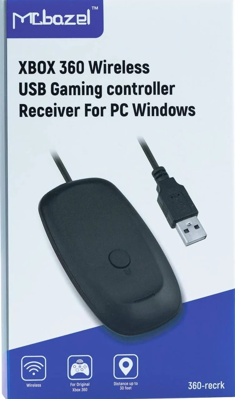 Mcbazel Bezprzewodowy USB 2.0 Gaming Receiver Adapter do Xbox 360 PC - Czarny
