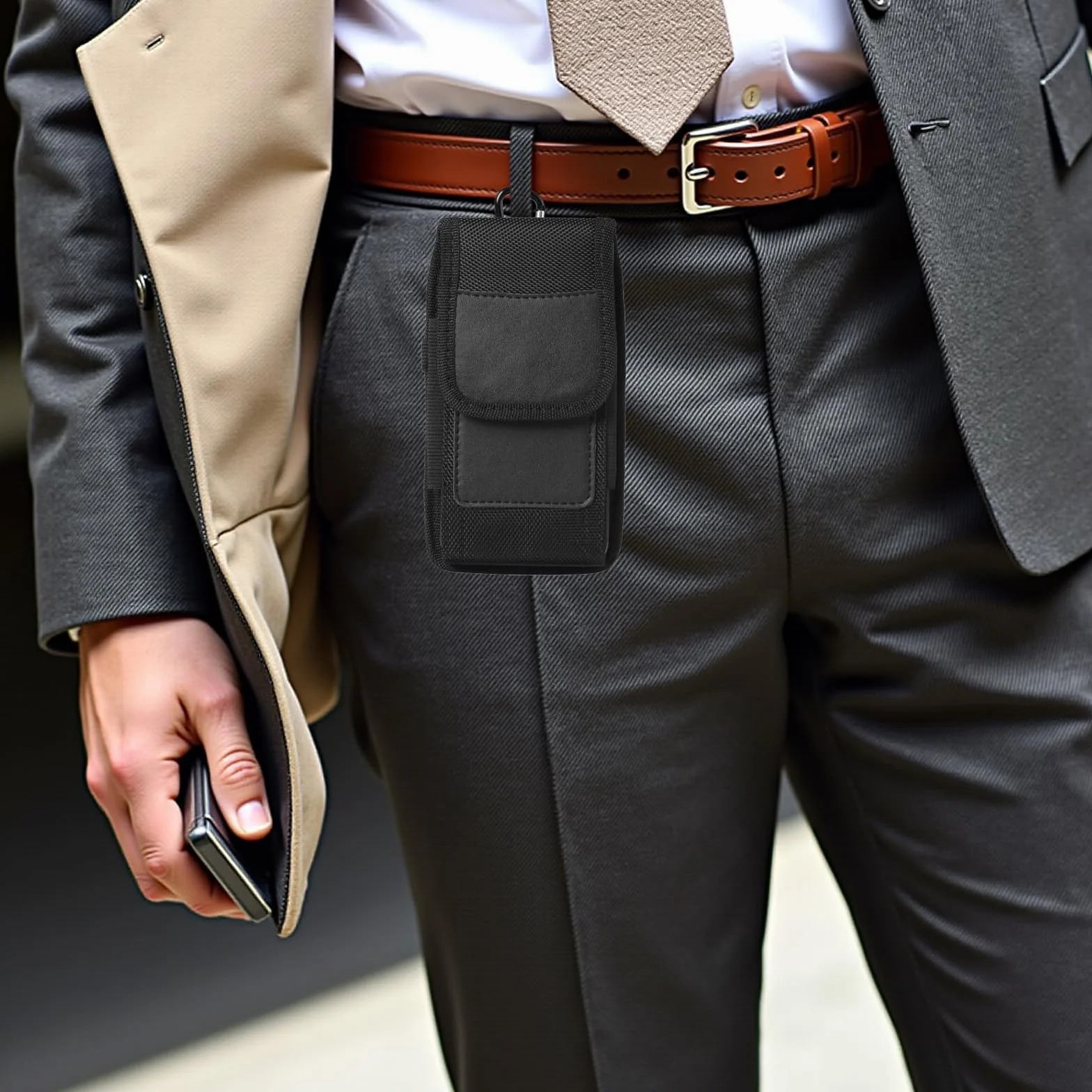 Kabura na pasek na telefon komórkowy, nylonowa obudowa, etui na telefon z pętlką, wytrzymałe etui do smartfonów 14.7-17.3 cm