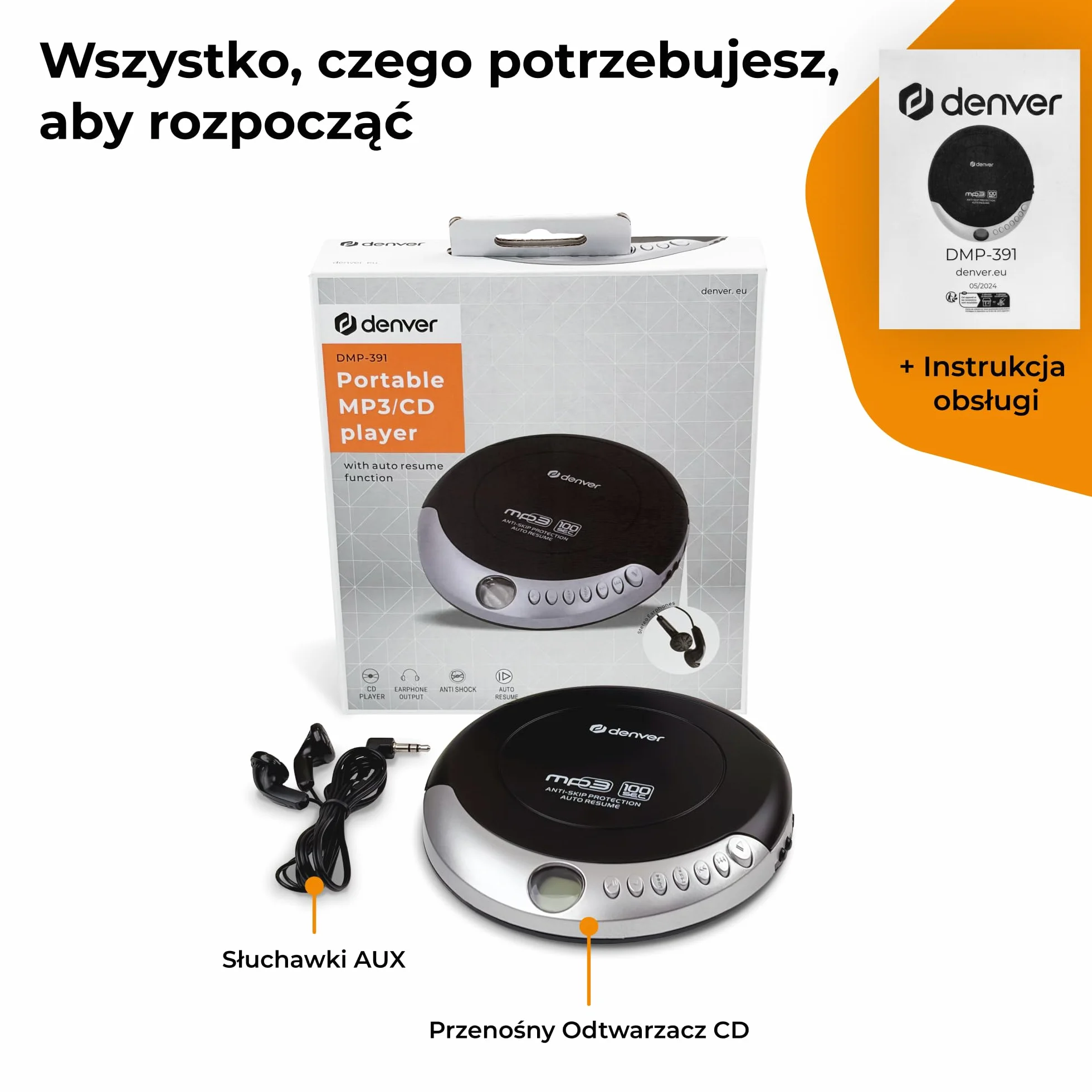 Denver DMP-391 czarny