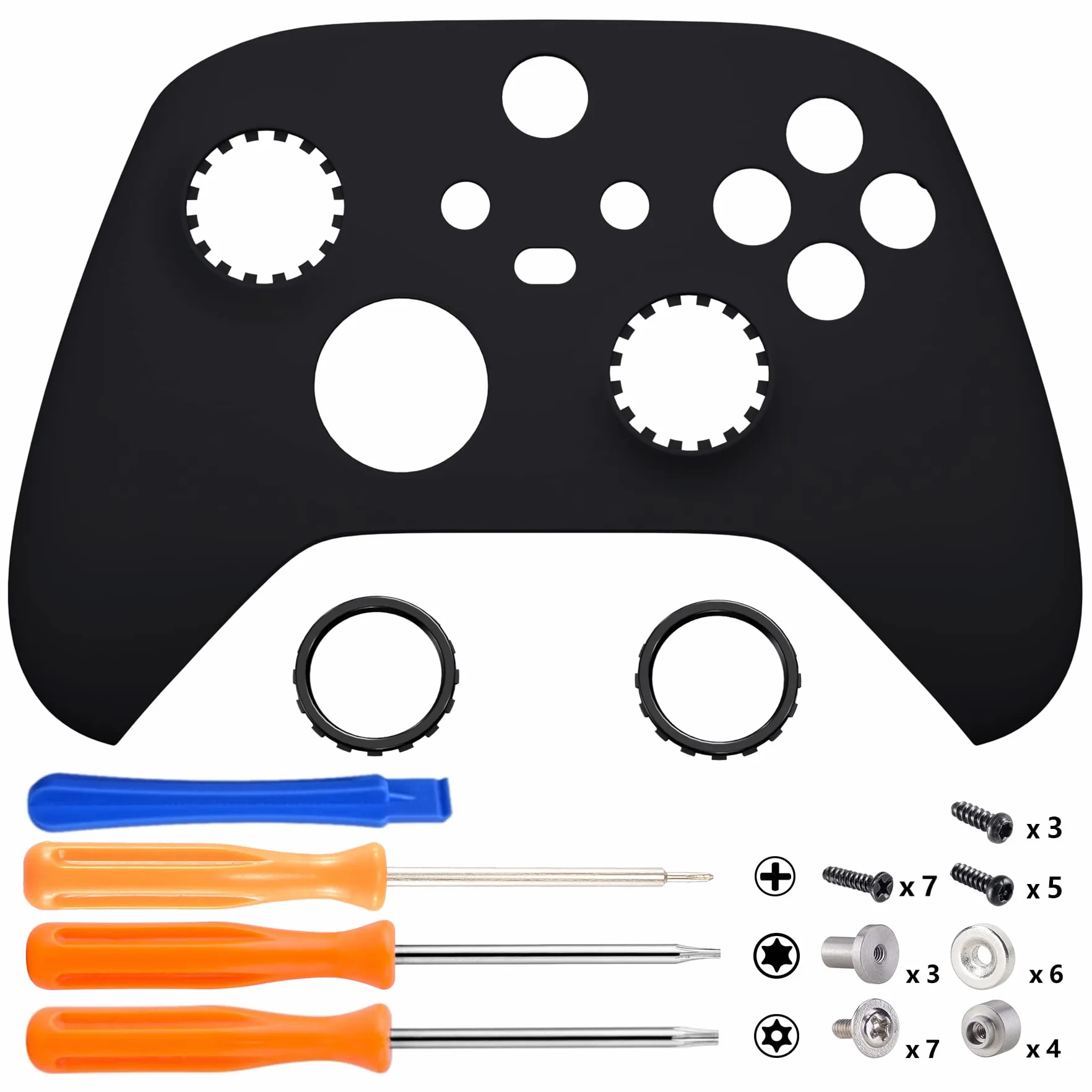 eXtremeRate FaceMag Czarny Magnetic Wymiana Front Housing Shell dla Xbox Series X & S Kontrolera, DIY Faceplate Cover z Accent Rings dla Xbox Core Model 1914 - Kontroler Nie Jest Wliczony W Cenę