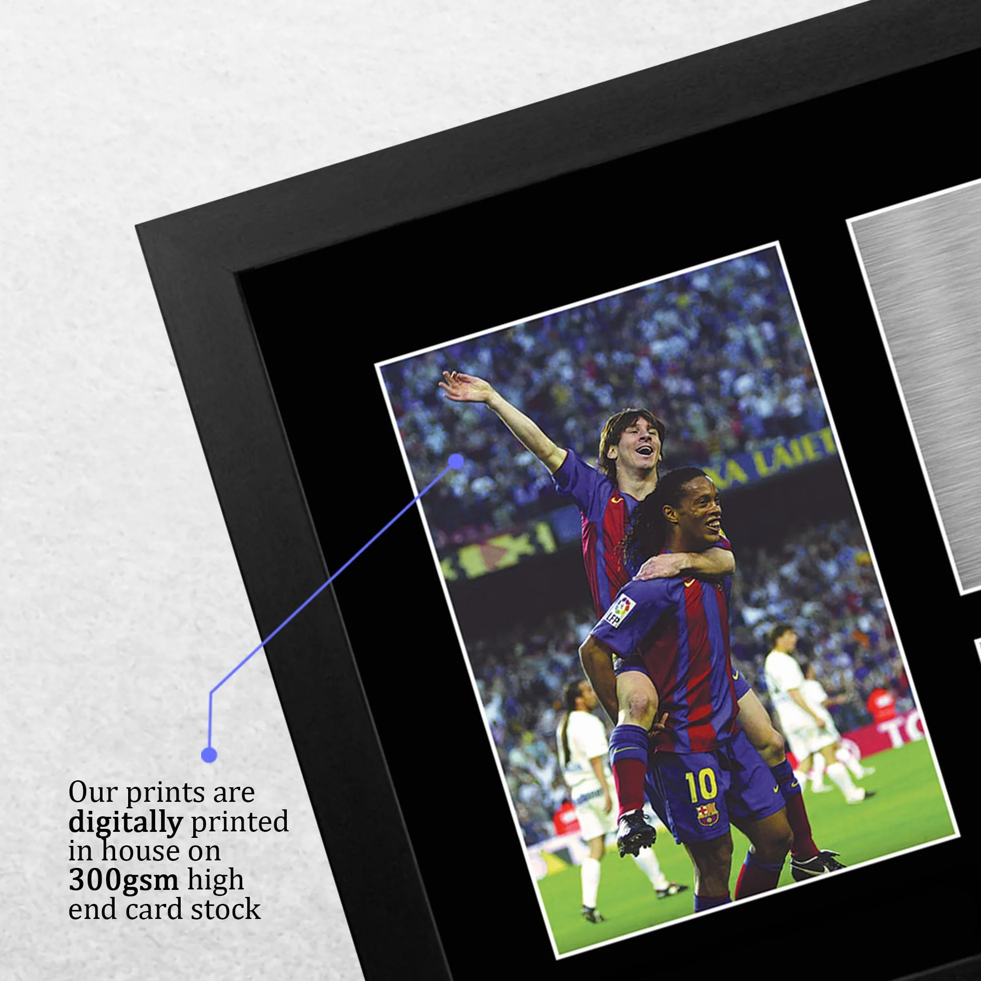 Lionel Messi Ronaldinho Barcelona Podpisane Zdjęcie Z Autografem A4 Oprawione