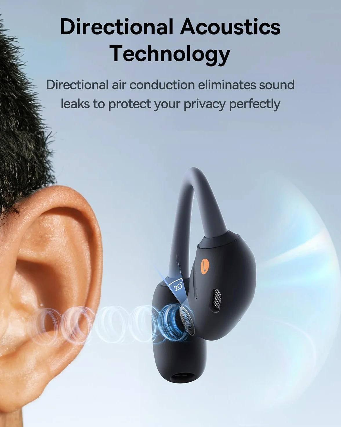Baseus Eli Sport 1 słuchawki douszne z otwartymi uszami, Bluetooth, kierunkowa akustyka, mocny bas, ultralekkie, wodoszczelność IPX4, mikrofon ENC, bezprzewodowe słuchawki Bluetooth 5.3 do biegania,
