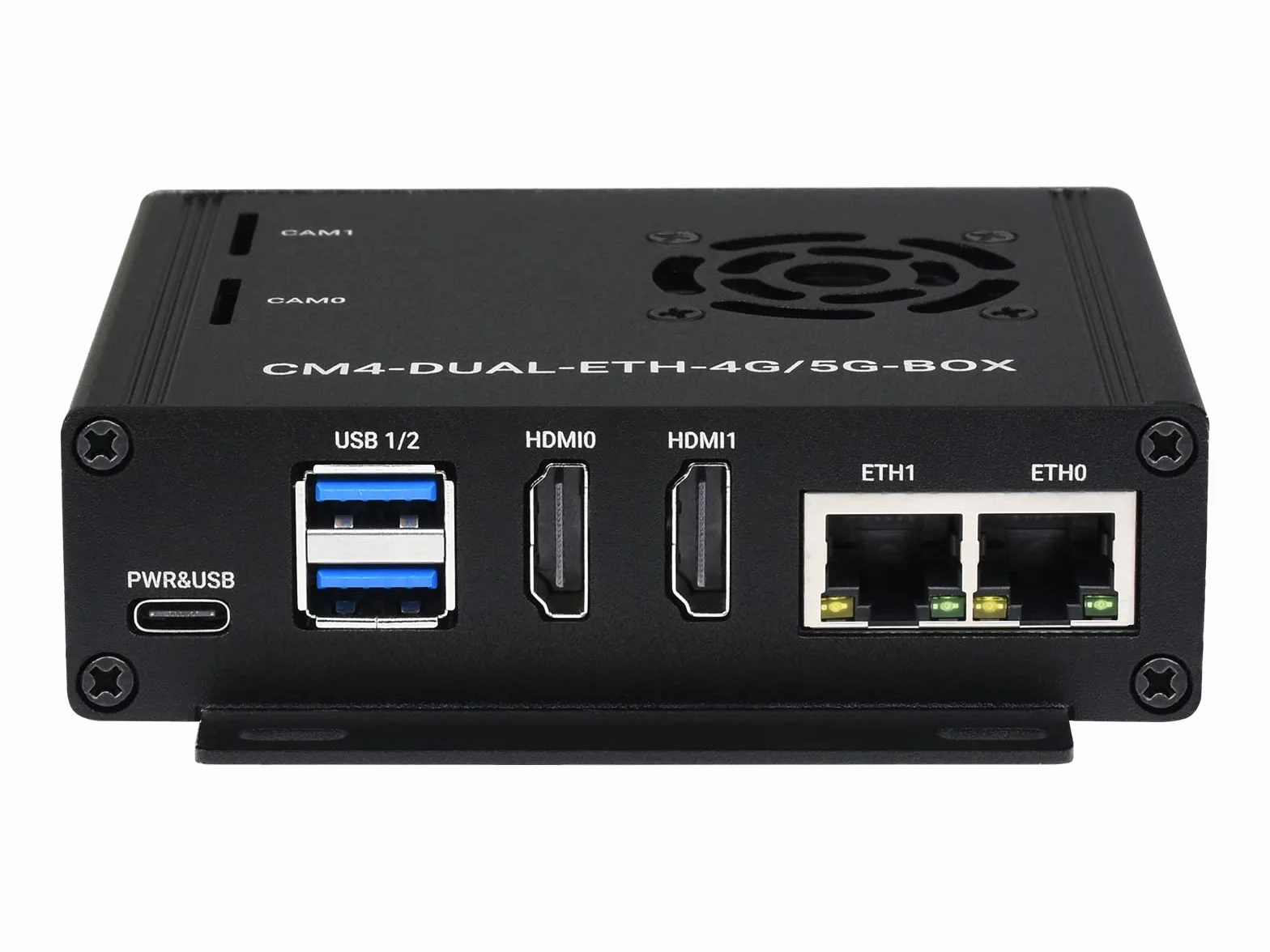 Waveshare Dual Gigabit Ethernet 5G/4G Mini-Computer Based On Raspberry Pi Compute Module 4 (NOT Included) with Metal Case and Cooling Fan
