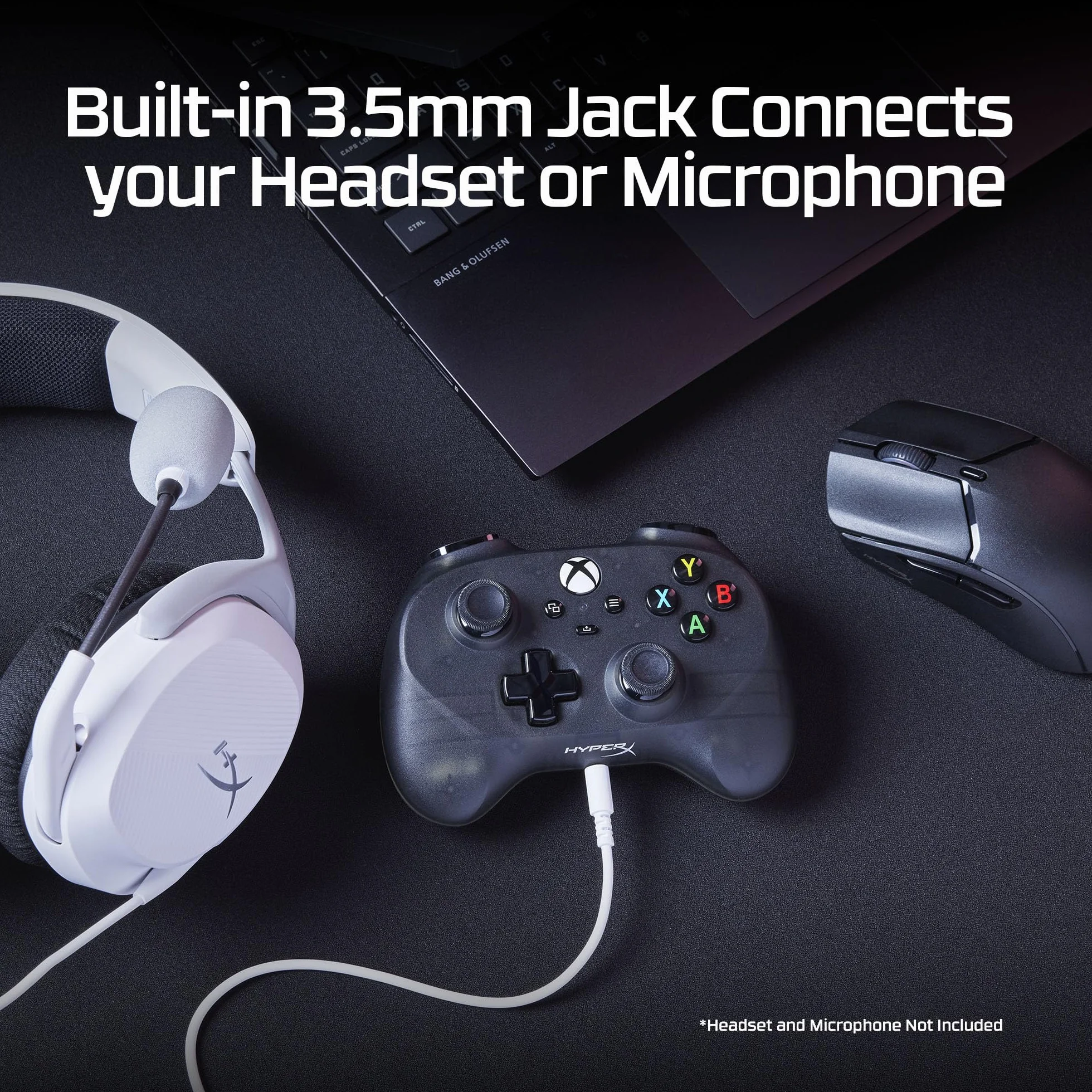 HyperX Clutch Both Mini - przewodowy kontroler do gier do konsoli Xbox One, Xbox Series X|S, Windows 10/11, Steam Deck, Android, czarny