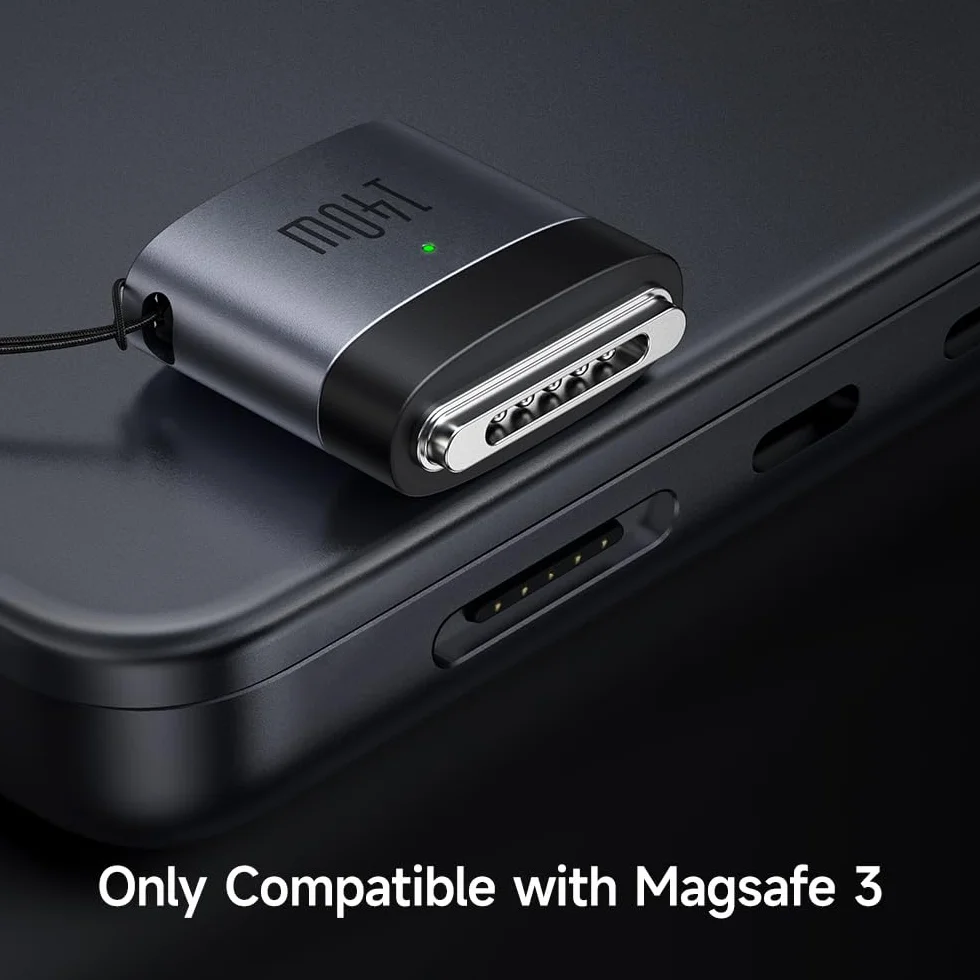 Mcdodo Adapter USB C na Magsafe 3 magnesy 140 W, USB C na Mag-Safe, 3 przewody, szybkie ładowanie, Magsafe 3, kompatybilny z MacBook Pro M1 2021/M2 2023 (14"/16"), MacBook Air M2 (13"/15"), M3/M3 Pro