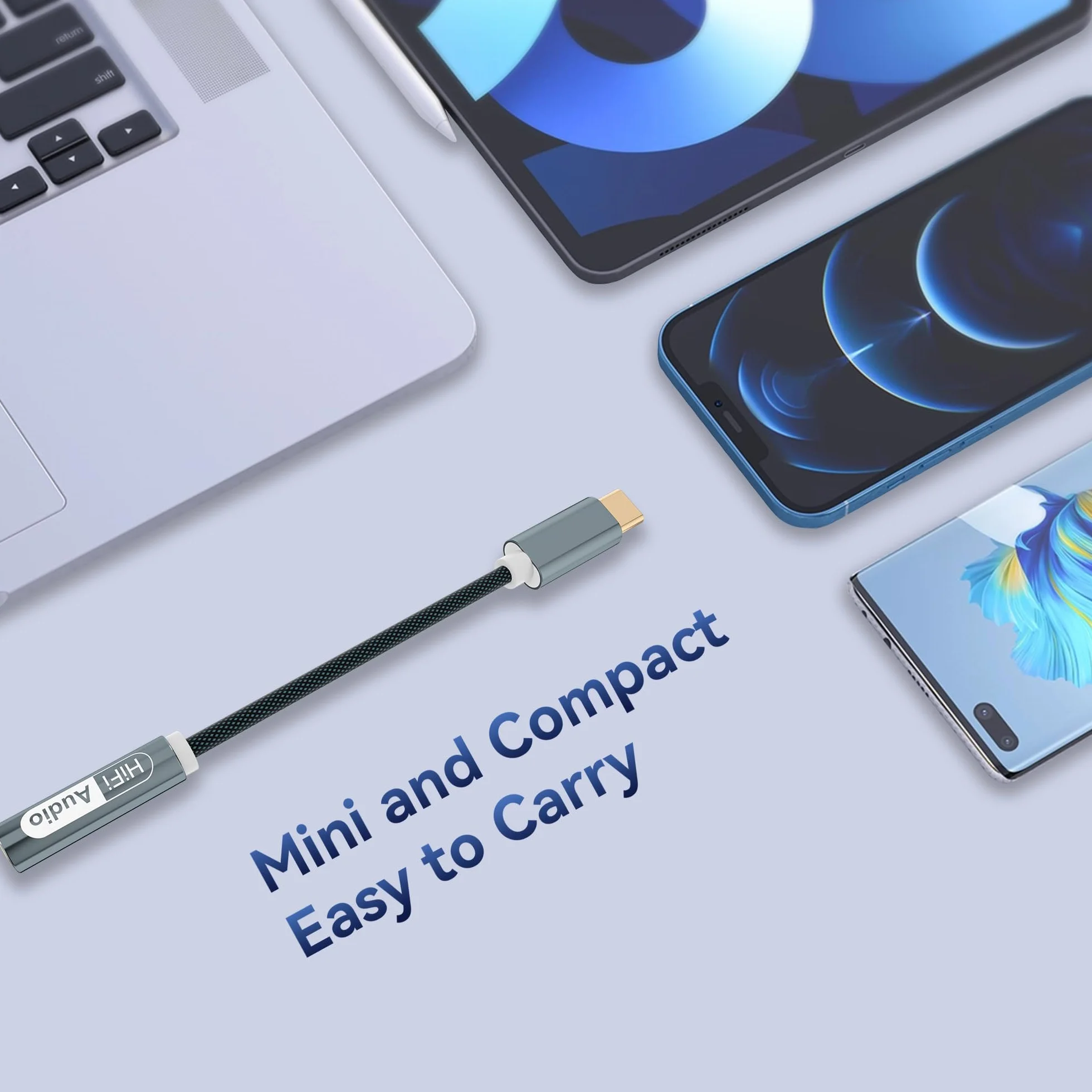 YISH USB C Jack：Typ C Jack 3.5, nylonowa przejściówka USB C Jack kompatybilna z iPhone 17/16 Pro Max/15 Plus Samsung Galaxy S25/S24/S23 Xiaomi 9/8 MacBook iPad Pro Google Pixel 9/8