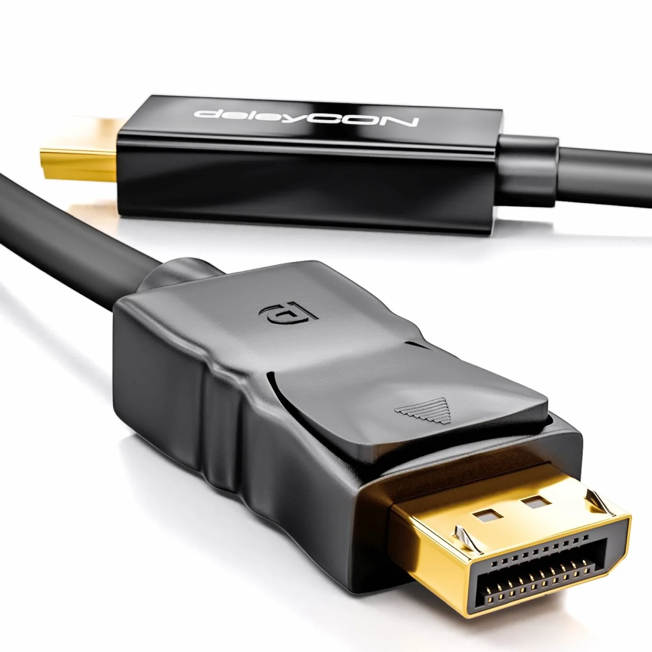 deleyCON 1m DisplayPort na HDMI Kabel - High Speed 4K UHD FullHD 1080p 3D HDCP Transmisja Audio - Wtyk DP na Wtyk HDMI Kabel Adapter - Czarny