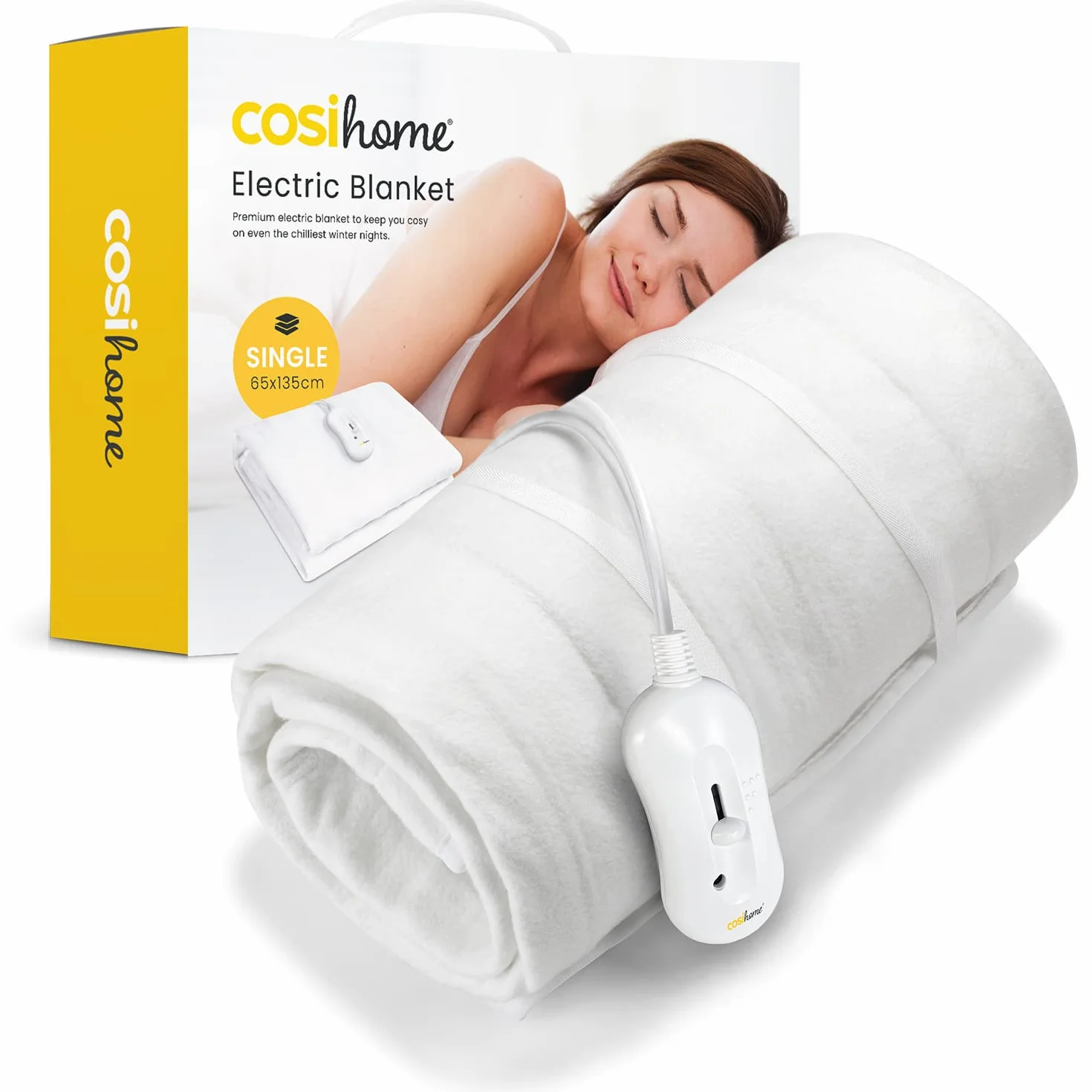CosiHome Koc Elektryczny na Materac 150x80 cm 3 Poziomy Temperatury do 55°C z Pilotem