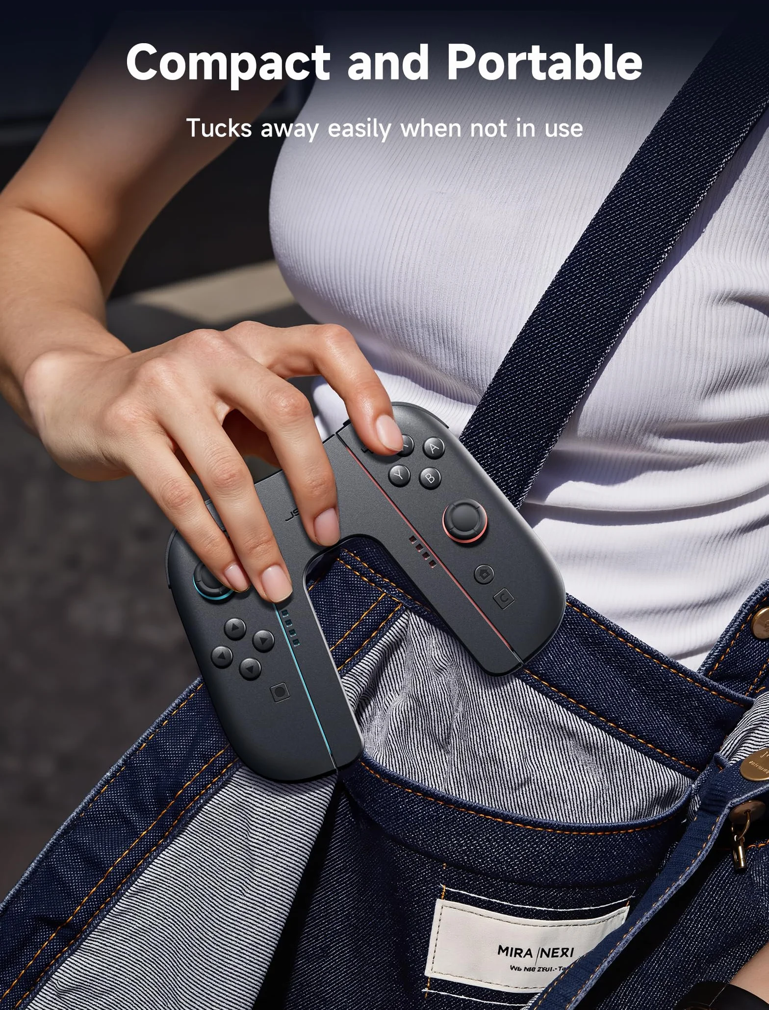 JSAUX Uchwyt ładujący do Switch 2, kontroler z magnetycznym uchwytem kompatybilny z JoyPad Switch 2, graj podczas ładowania ze wskaźnikiem LED i kablem ładującym 1,5 m – czarny