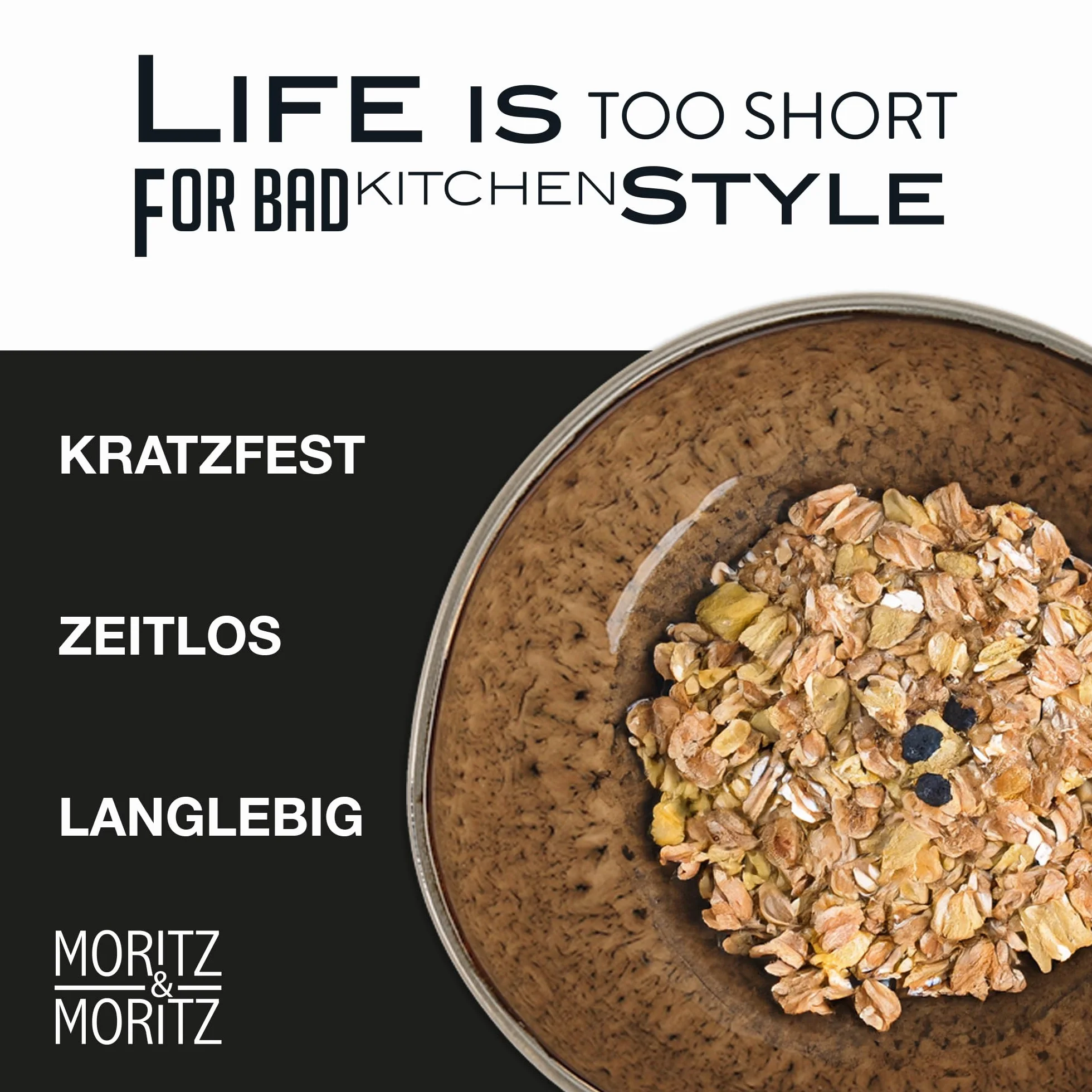 Moritz & Moritz ORGANIC 6-częściowy zestaw miseczek do musli, beżowe, kamionka o nowoczesnym wzornictwie, pojemność ok. 500 ml, wyjątkowy gradient kolorów, wytrzymałe i nadają się do mycia w zmywarce