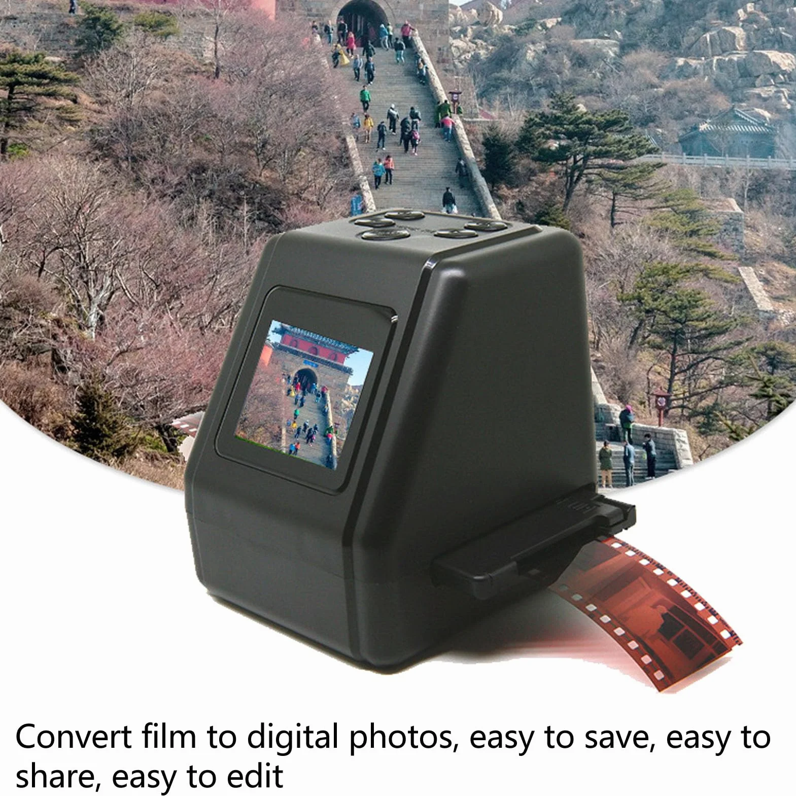Cyfrowy Skaner Filmów i Slajdów, Konwertuje Filmy/slajdy/negatywy 135, 110, 126 KPK i Super 8 Mm na Cyfrowe Zdjęcia JPG, Skaner Negatywów z 2-calowym Ekranem LCD