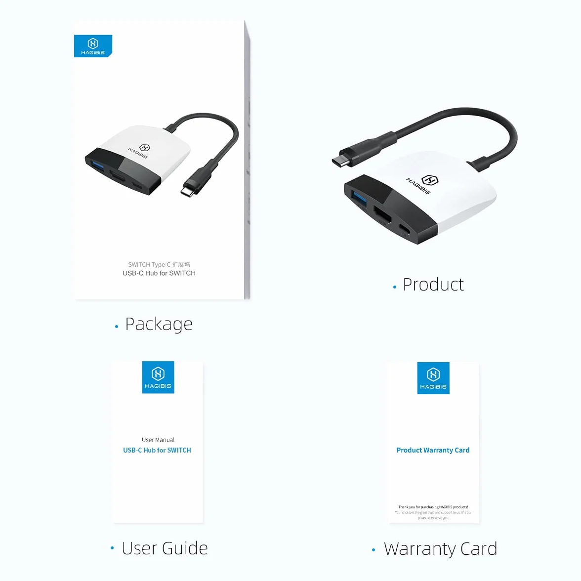 Hagibis Switch Dock dla Nintendo Switch OLED, port HDMI i USB 3.0, podstawa dokująca USB-C do HDMI