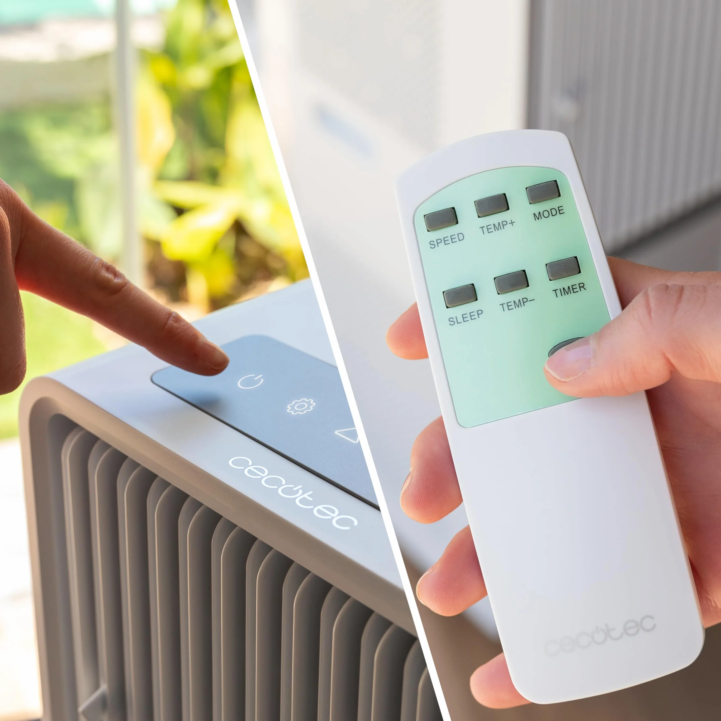 Cecotec Portable Air Conditioning ForceClima 7150 Style, 7000 BTU, Coverage Area 14 m², Remote Control, Touch Control, LED Display, 4 Modes, 2 Speeds, Timer